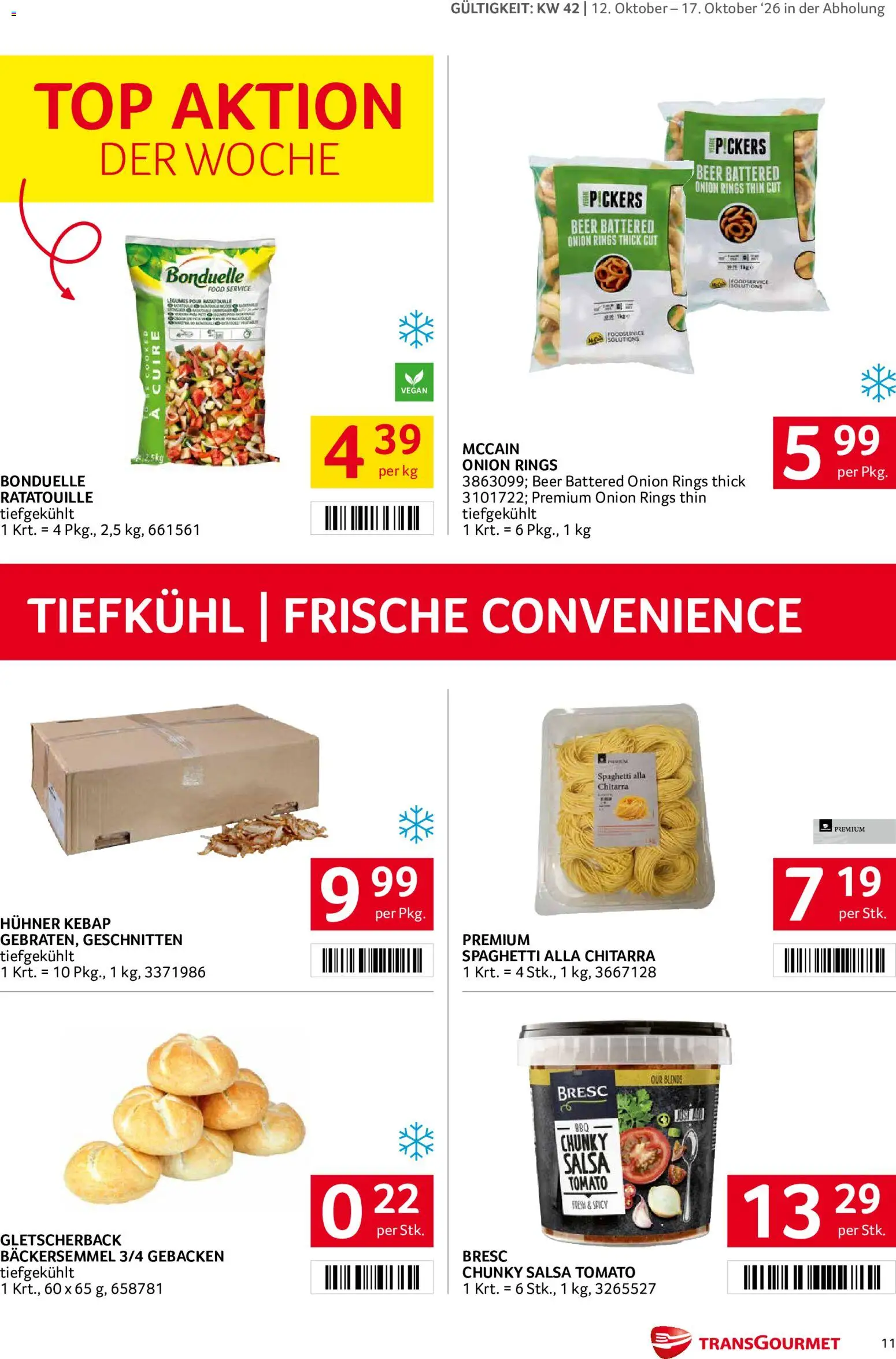 Transgourmet Broschüre gültig ab 11.10.2026 | Seite: 11 | Produkte: Spaghetti