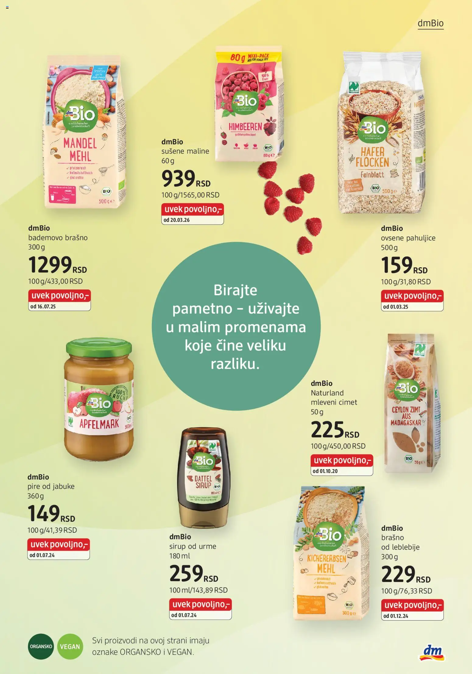 DM Drogerie katalog - važi od 01.04.2026 | Strana: 31 | Proizvode: Pahuljice, Brašno, Ovsene pahuljice, Sirup
