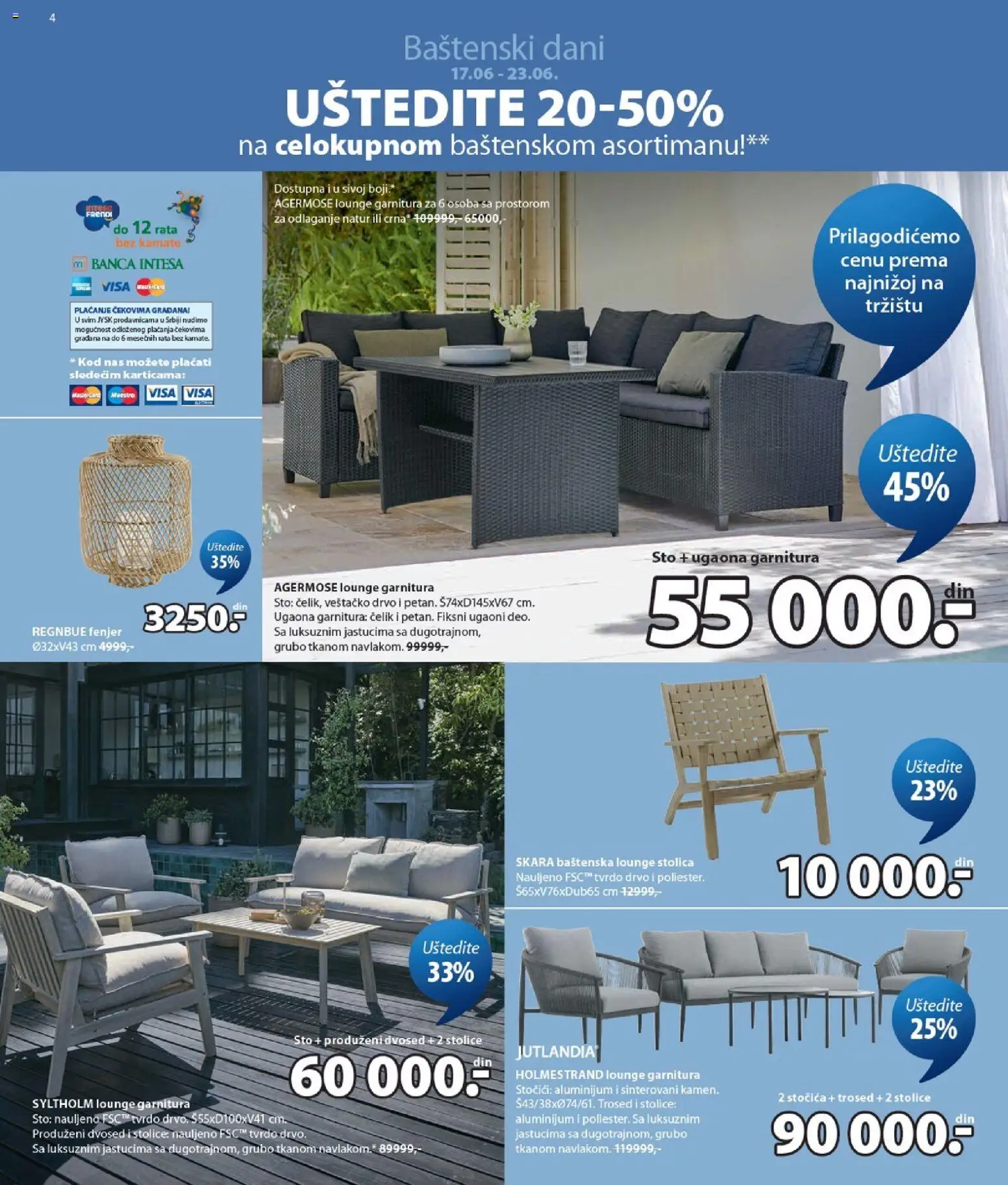 Jysk katalog - važi od 17.06.2026 | Strana: 4 | Proizvode: Sto, Trosed, Dvosed, Ugaona garnitura