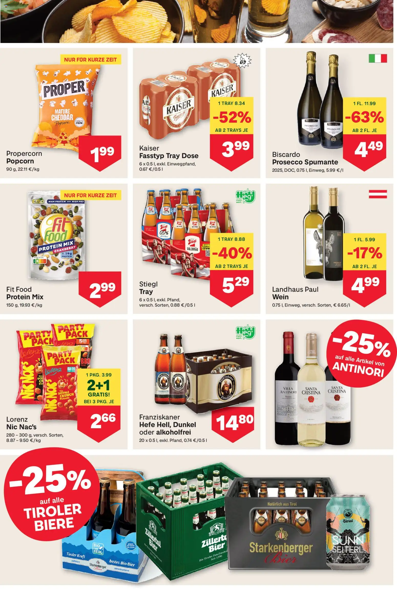 MPREIS Flugblatt gültig ab 30.07.2026 | Seite: 9 | Produkte: Prosecco, Wein, Bier
