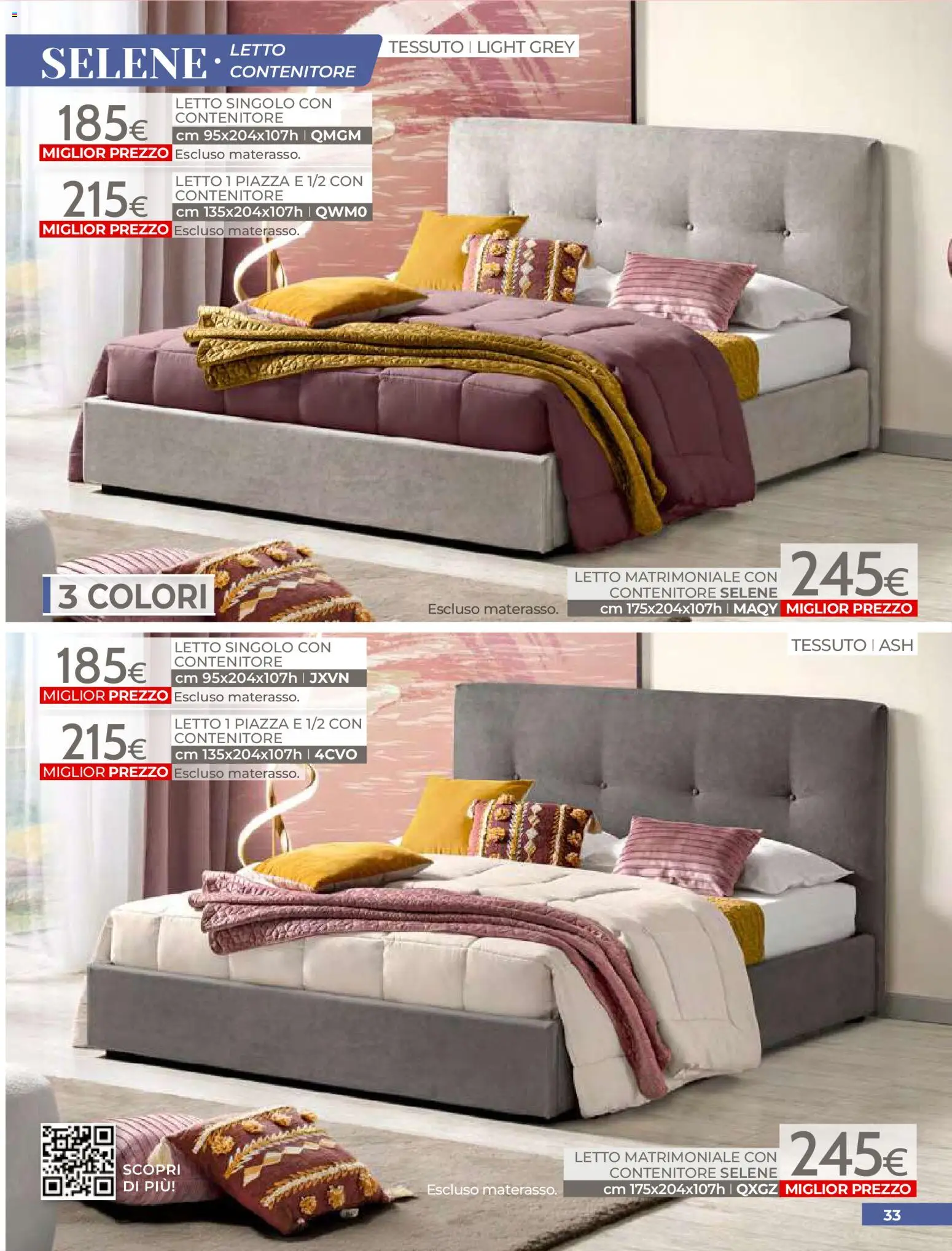 Volantino Mondo Convenienza del 01.04.2026 | Pagina: 35 | Prodotti: Letto matrimoniale, Contenitore, Letto