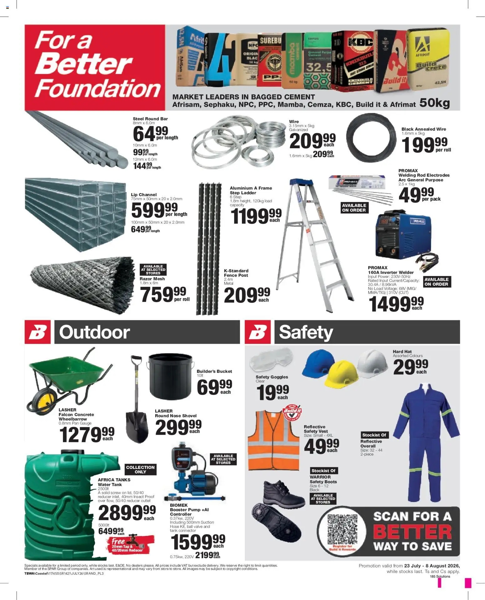 New Build It catalogue – valid from 23/07/2026 | Page: 4 | Products: Vest, Boots, Frame, Cement