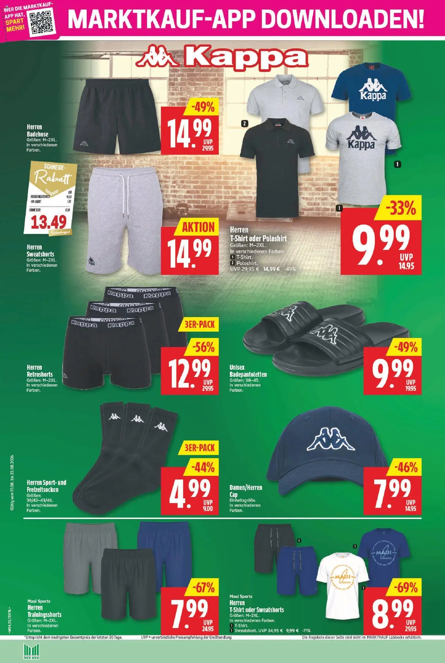 Marktkauf Prospekt – gültig ab 17.08.2026 | Seite: 22 | Produkte: Sweatshorts, Poloshirt