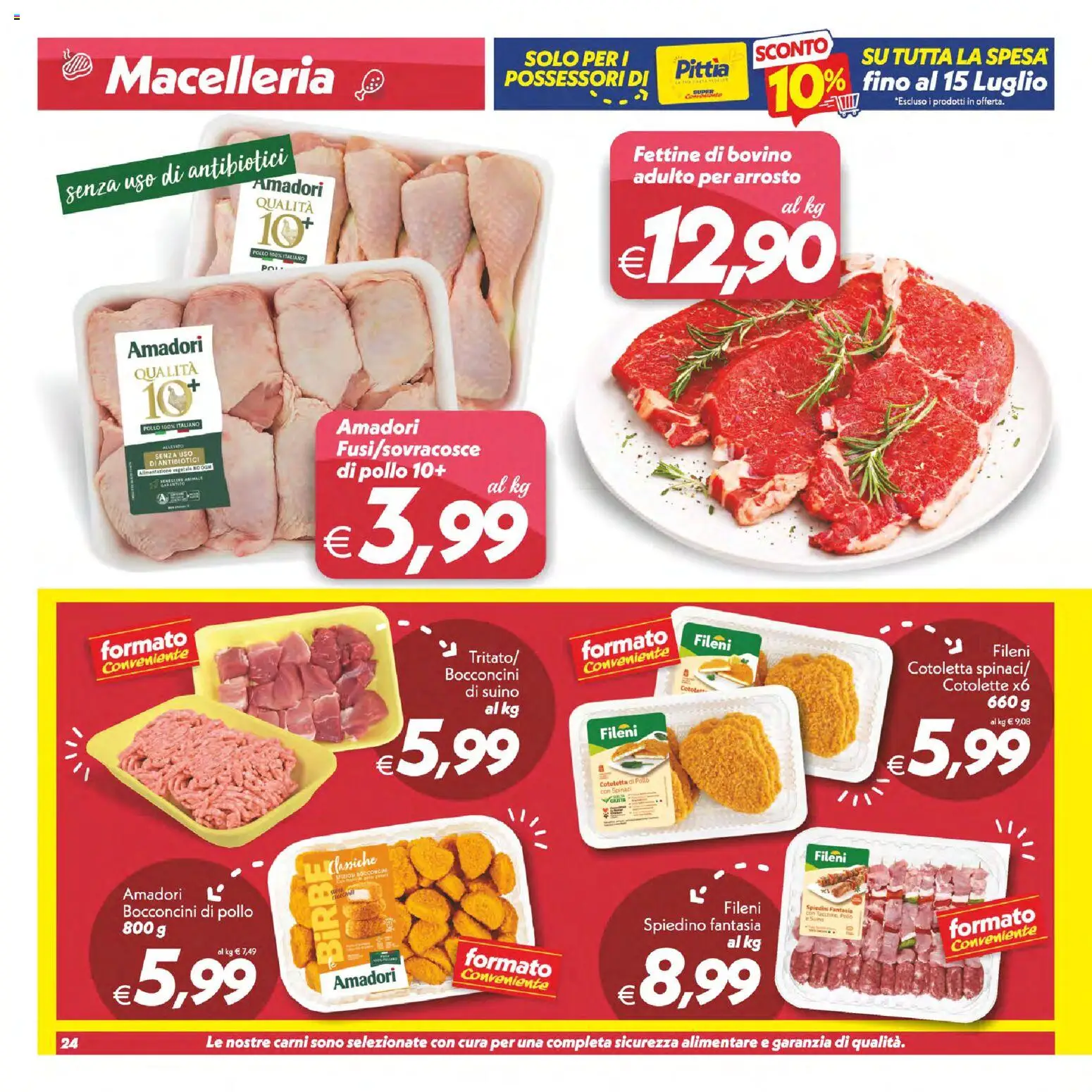 Volantino SuperConveniente del 02/07/2026 | Pagina: 24 | Prodotti: Bovino, Arrosto, Pollo, Spinaci
