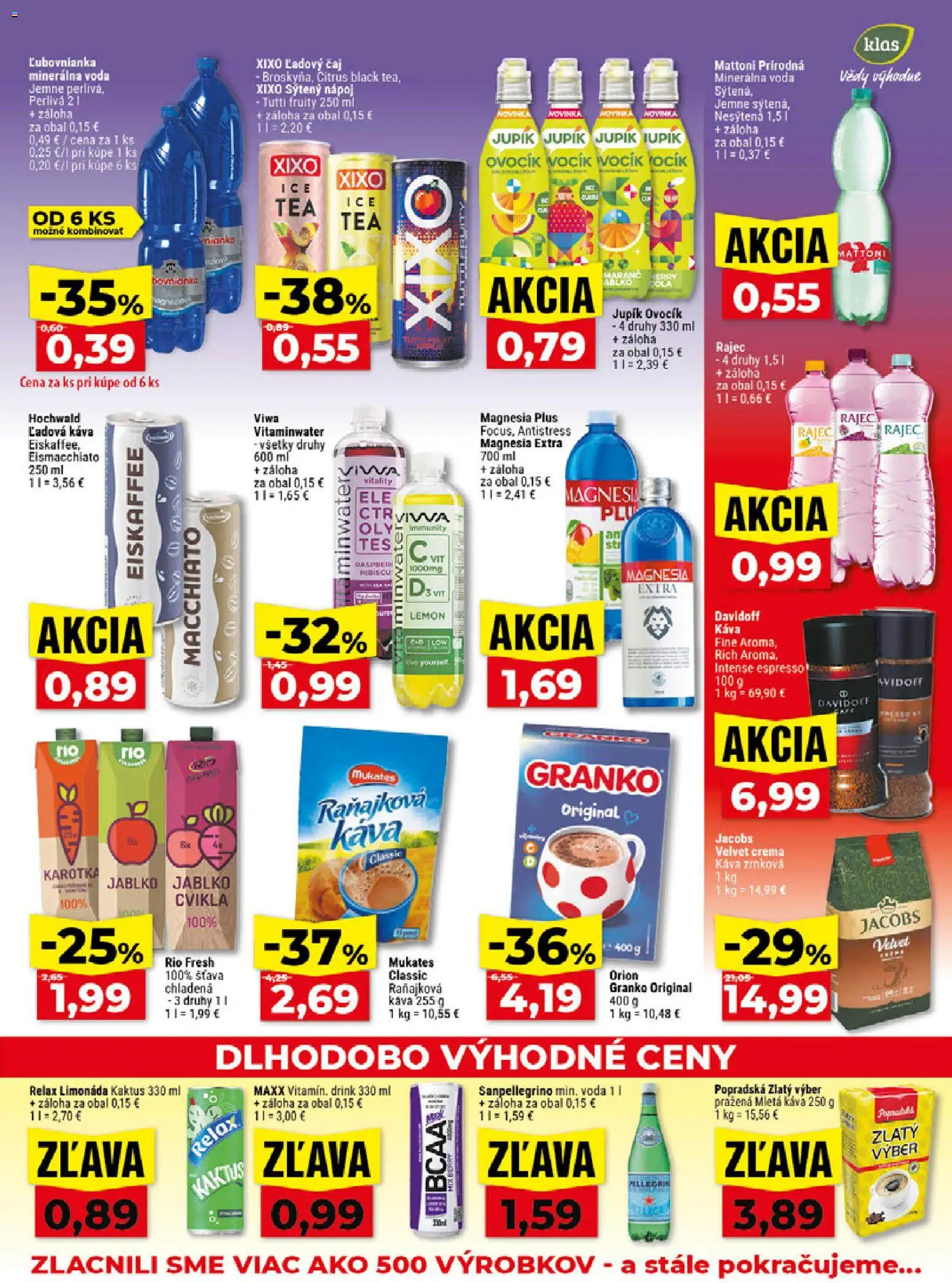 Nové Klas akcie – leták je platný od 07.09.2026 | Strana: 24 | Produkty: Cvikla, Mattoni, Minerálna voda, Ľadová káva