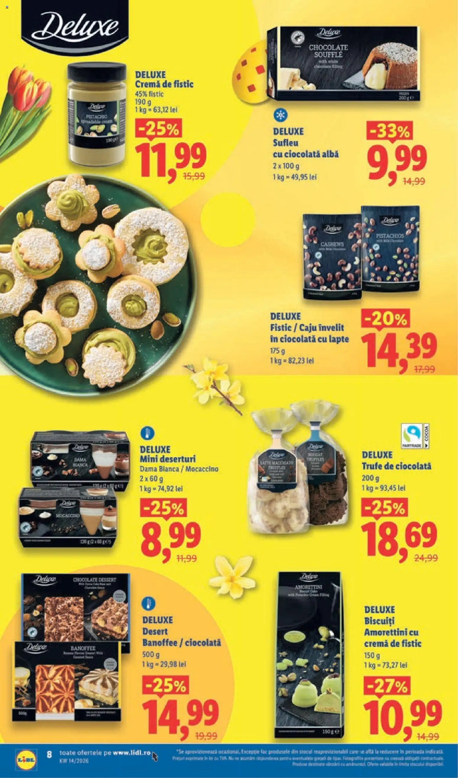 Noul catalog Lidl – valabil de la 30.03.2026 | Pagină: 8 | Produse: Lapte, Cremă, Ciocolată, Biscuiți