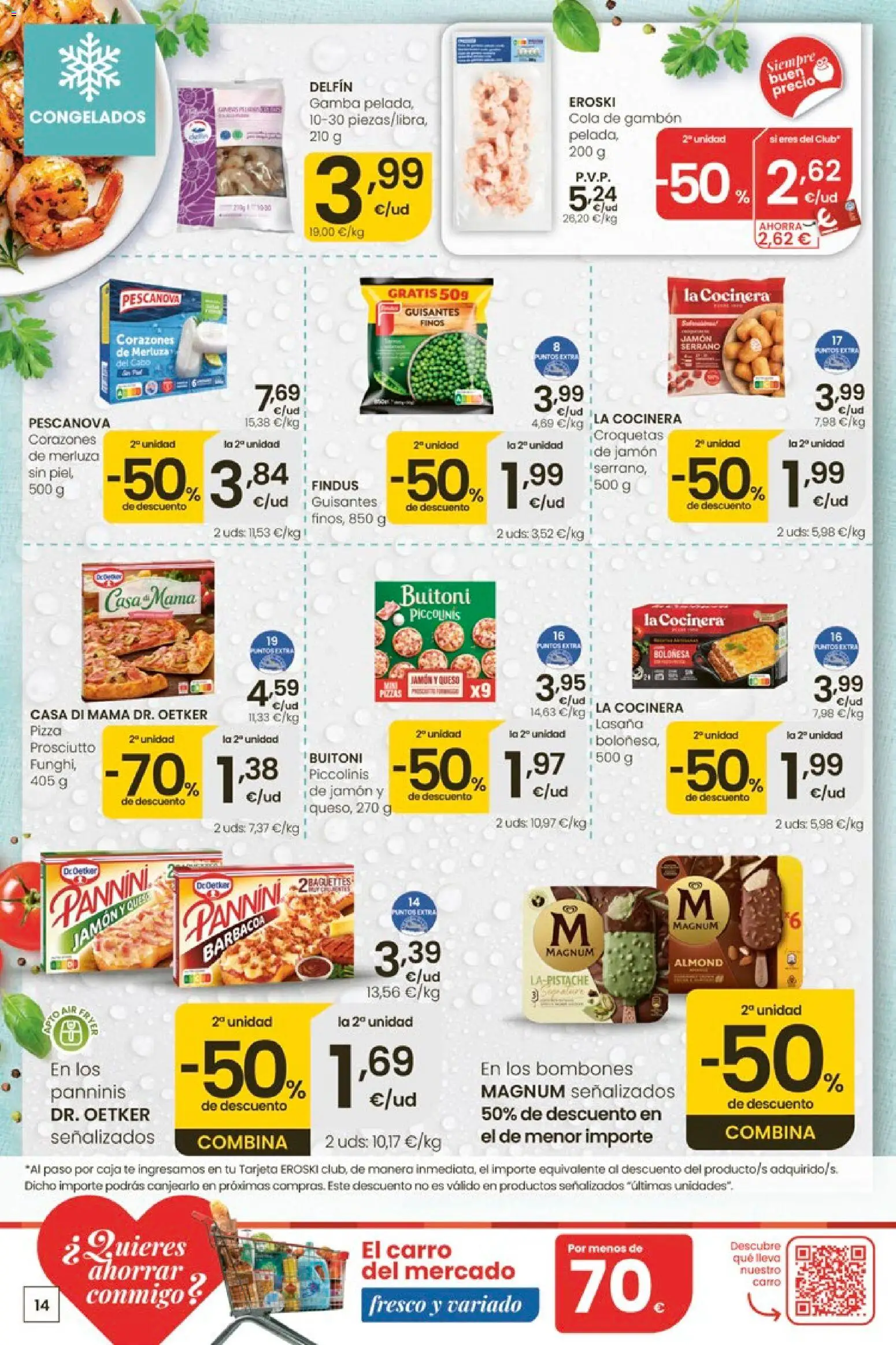 Eroski Quieres ahorrar conmigo │ válido desde el 14.05.2026 | Página: 14 | Productos: Té, Croquetas, Caja, Gamba