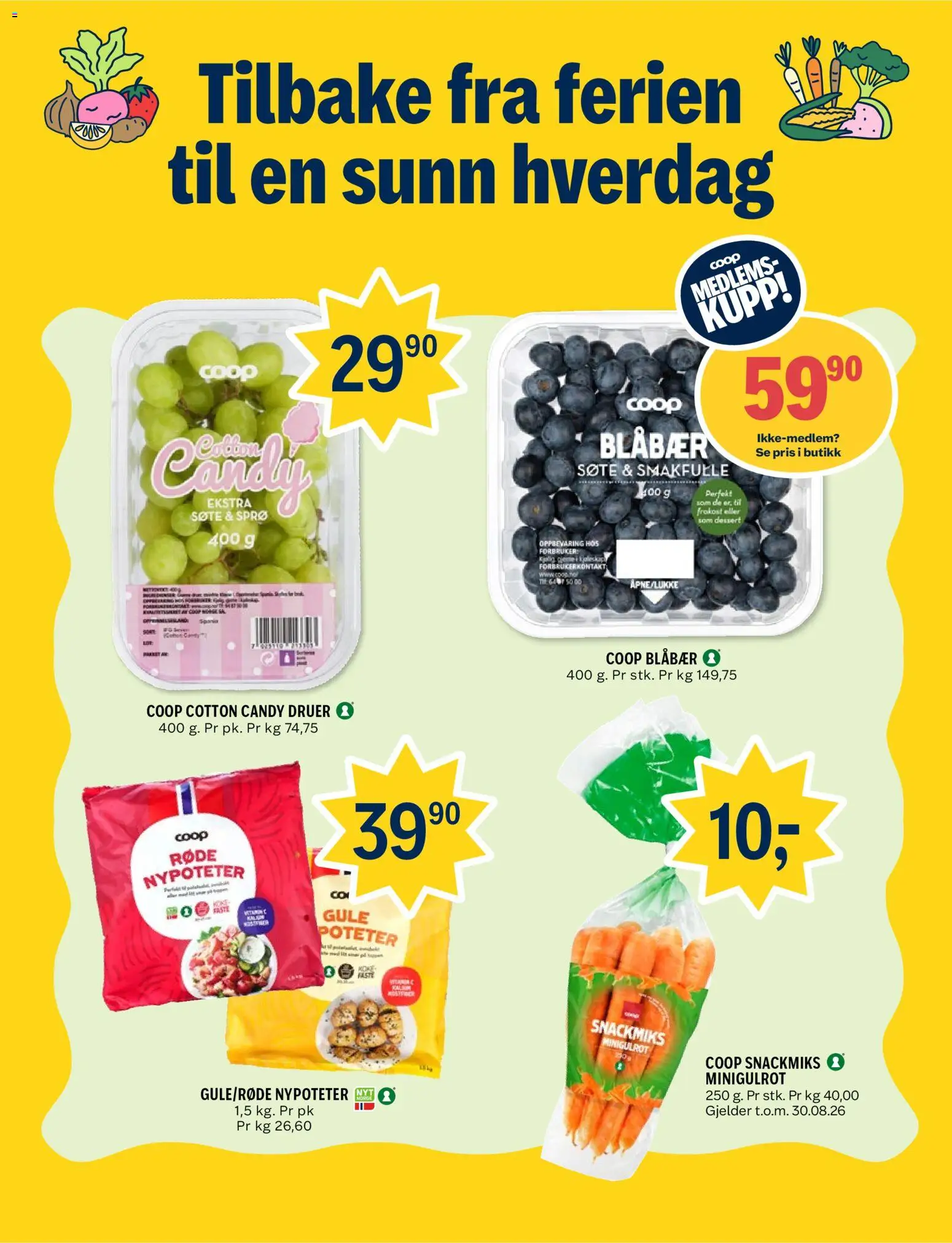 {H1} | Side: 5 | Produkter: Cotton candy druer, Druer, Blåbær, Poteter