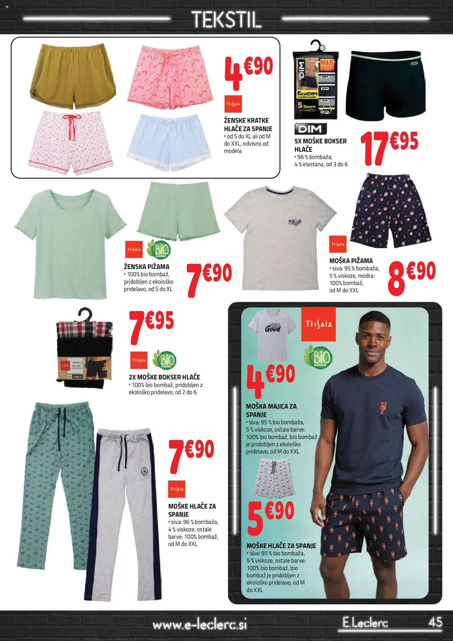 Novi E.leclerc katalog ponudbe – veljaven od 08.07.2026 | Stran: 5 | Izdelki: Pižama, Majica, Hlace, Kratke hlace
