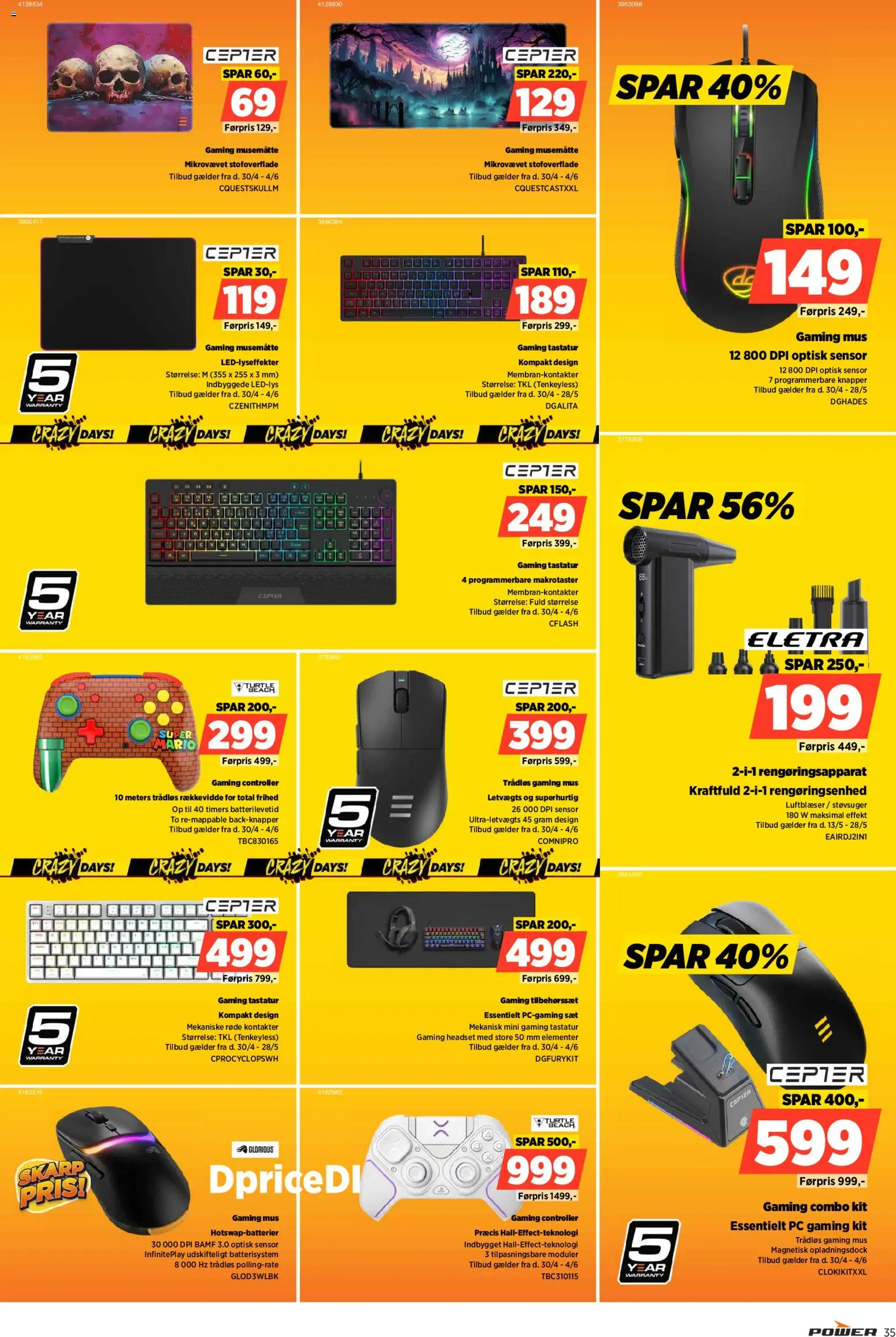 Power tilbudsavis – gyldig fra 22.05.2026 | Side: 35 | Produkter: Mus, Tastatur, Gaming mus, Støvsuger