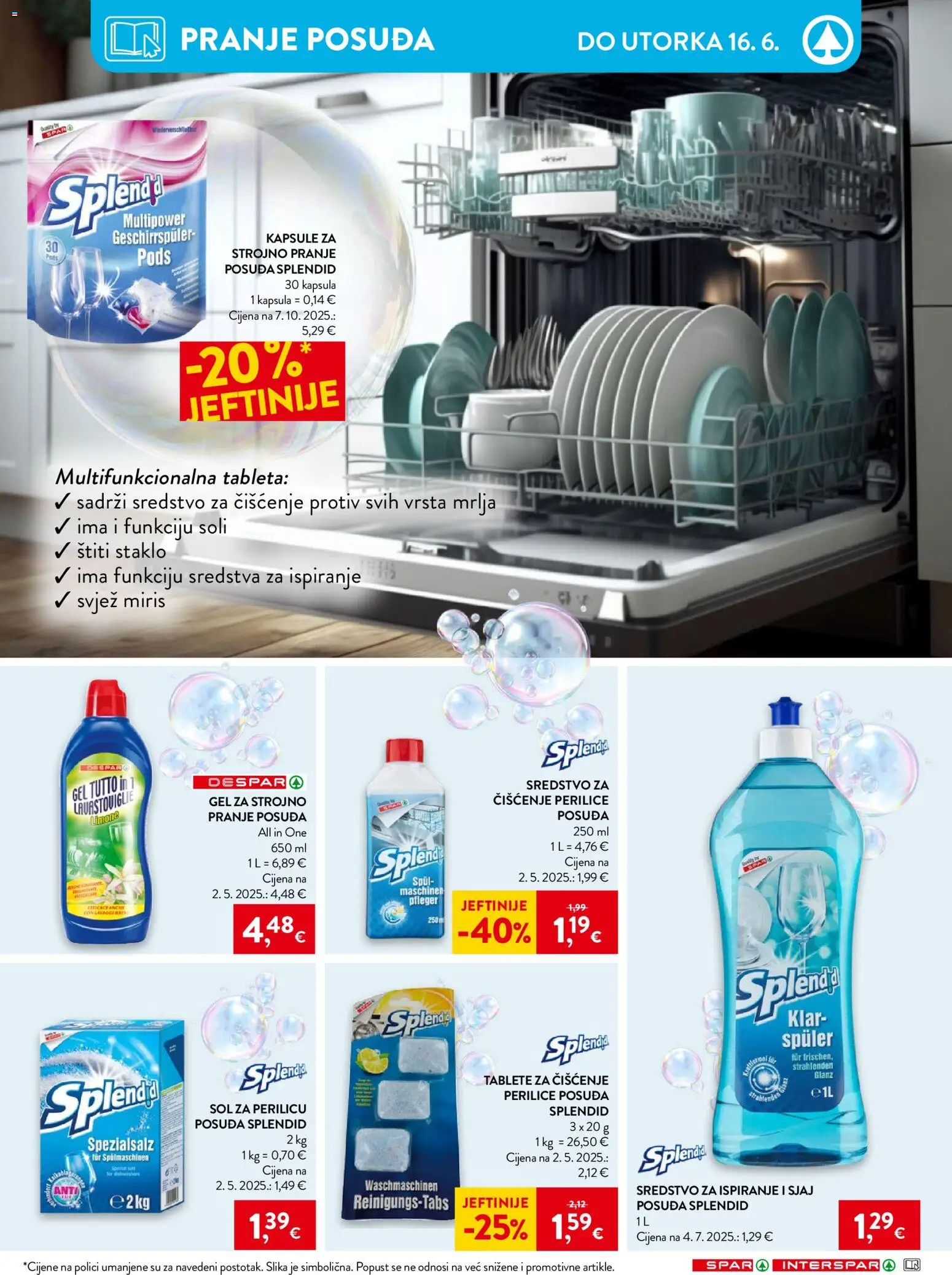 Spar katalog | vrijedi od 10.06.2026 | Stranica: 32 | Proizvodi: Miris, Sol, Tableta