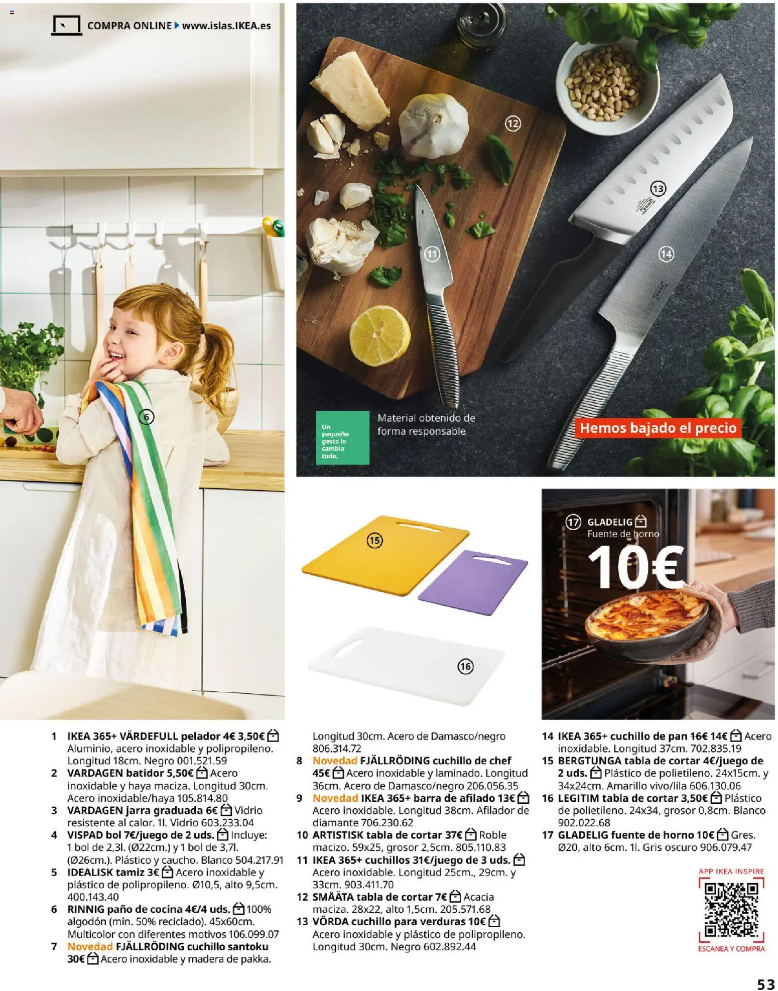 IKEA - Accesorios y decoración │ válido desde el 01/09/2026 | Página: 53 | Productos: Verduras, Pan, Cuchillos, Cocina