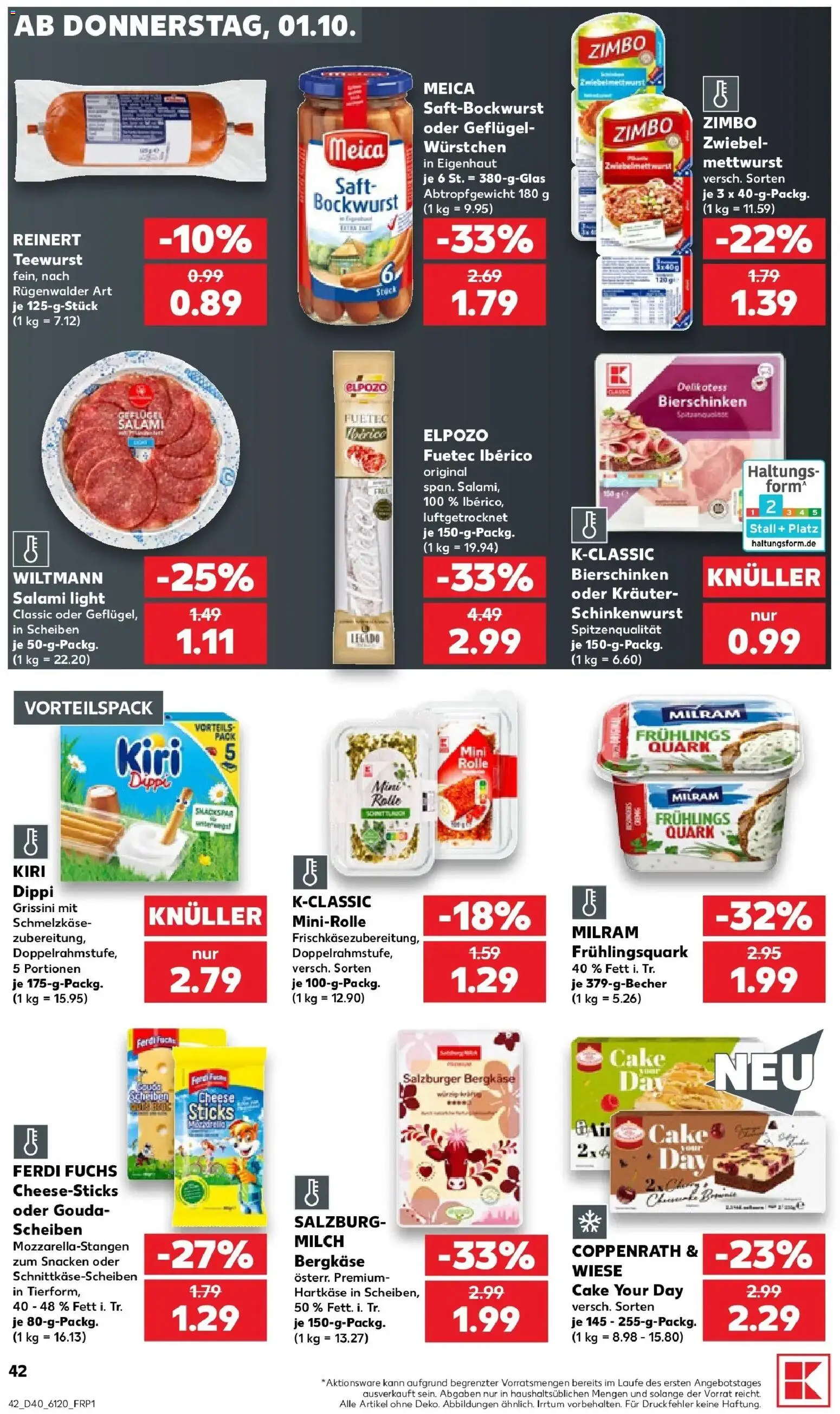 Prospekt Kaufland ab 28.09.2026 » Angebote Online zum Blättern | Seite: 52 | Produkte: Quark, Meica, Milram, Saft