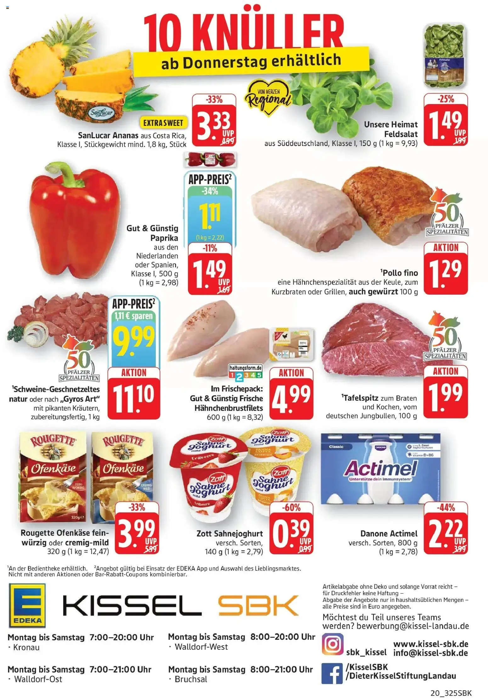Edeka Prospekt Bruchsal (ab 26.10.2026) » Angebote Online | Seite: 28 | Produkte: Actimel, Ananas, Rougette ofenkase, Paprika