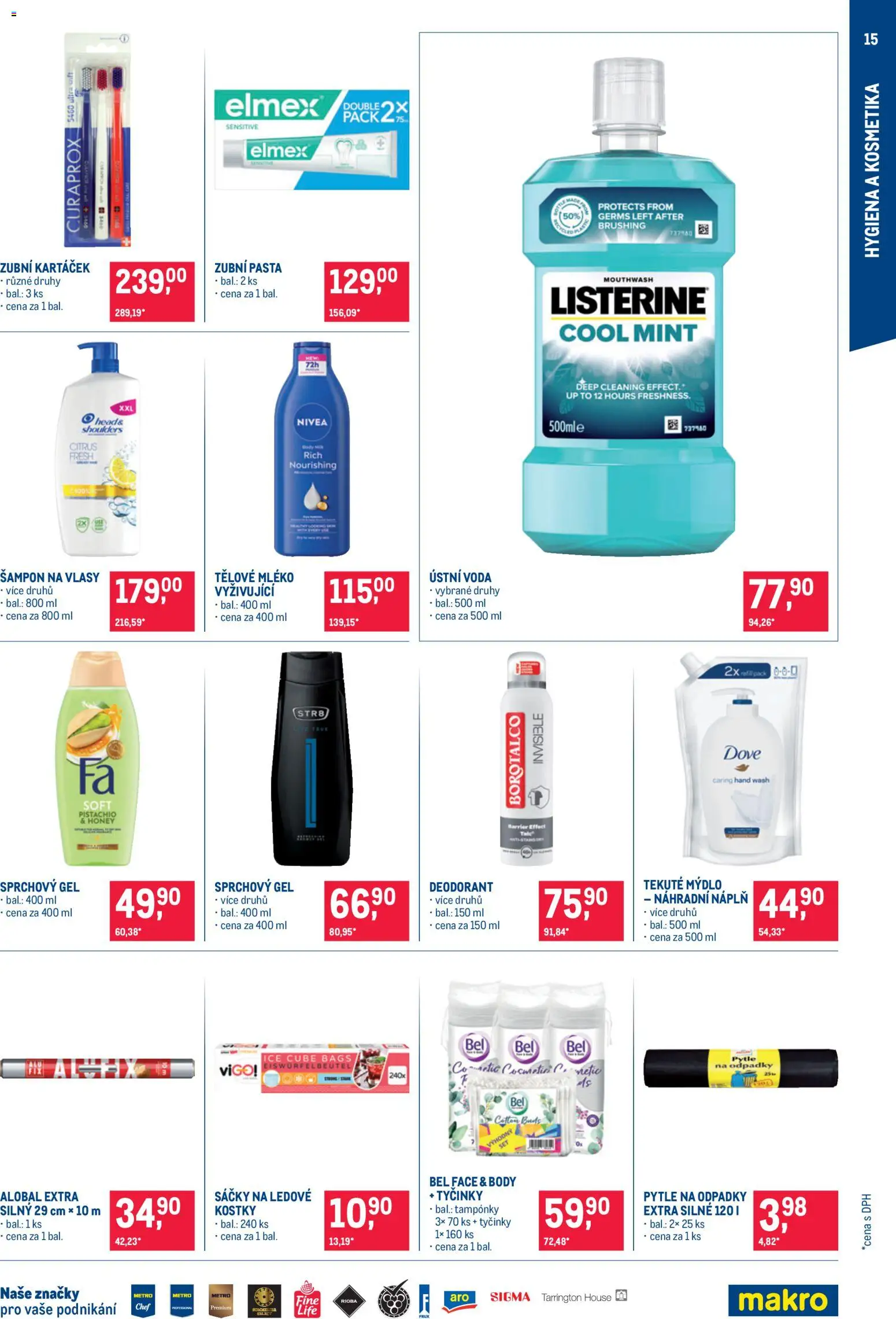 Makro leták - Nepotravinové zboží od 12.08.2026 | Strana: 15 | Produkty: Mýdlo, Tyčinky, Alobal, Body