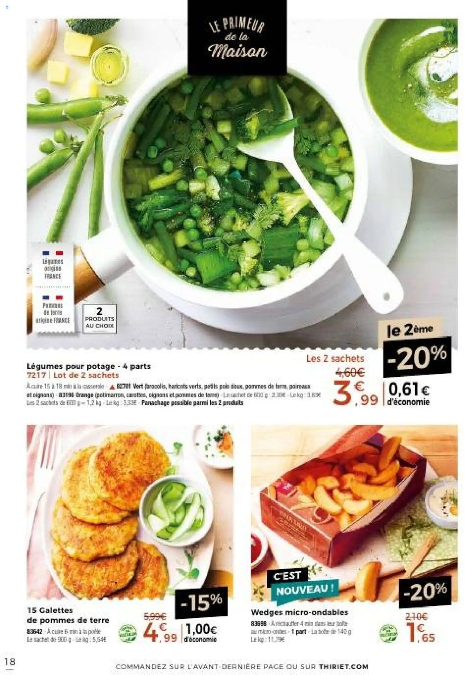 {H1} | Page: 18 | Produits: Pois, Pommes, Oignons, Pommes de terre