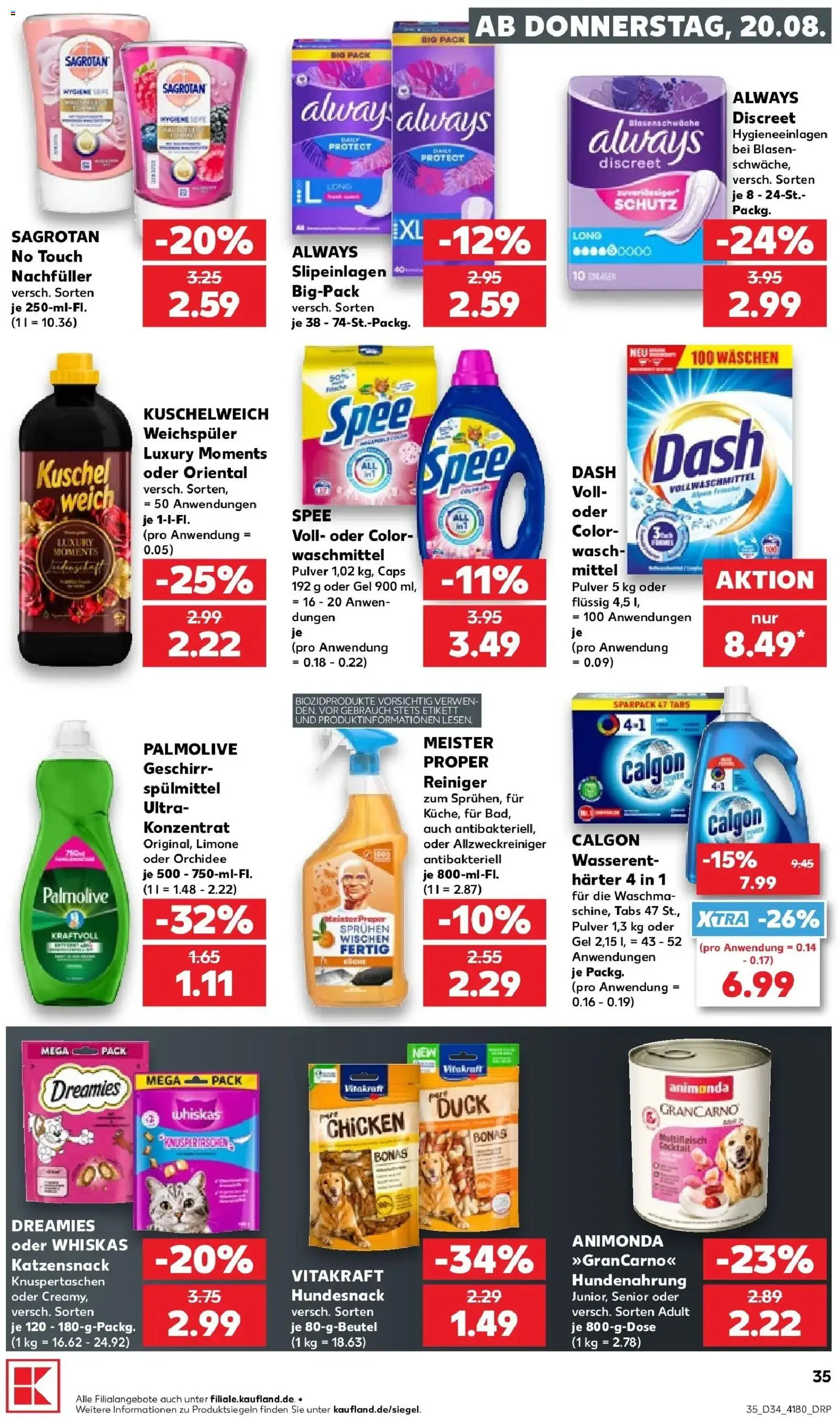 Prospekt Kaufland ab 20.08.2026 » Angebote Online zum Blättern | Seite: 43 | Produkte: Küche, Spee, Waschmittel, Whiskas