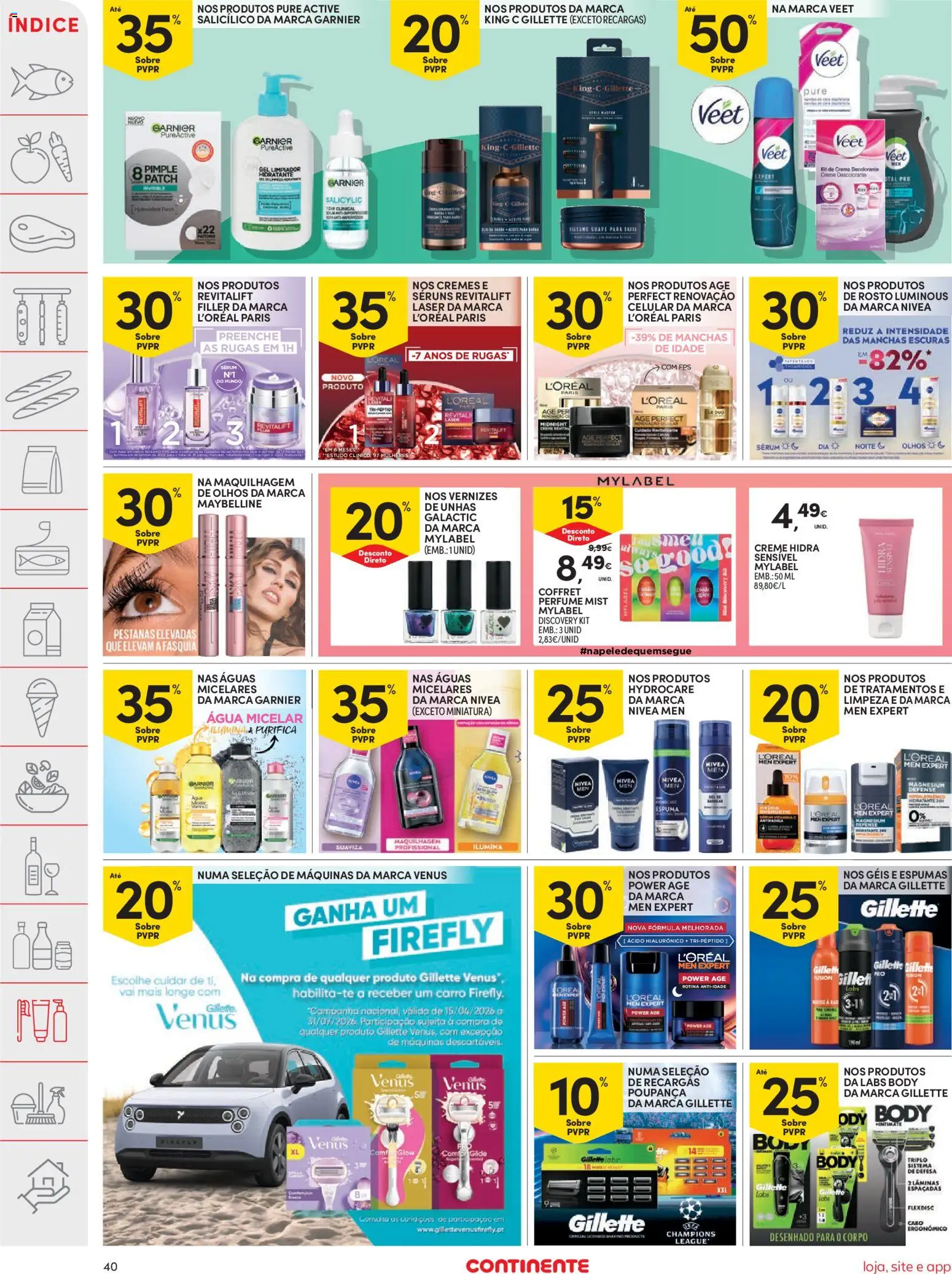 Continente folheto │ válido de 26.05.2026 | Página: 40 | Produtos: Agua, Água micelar, Maquilhagem, Creme