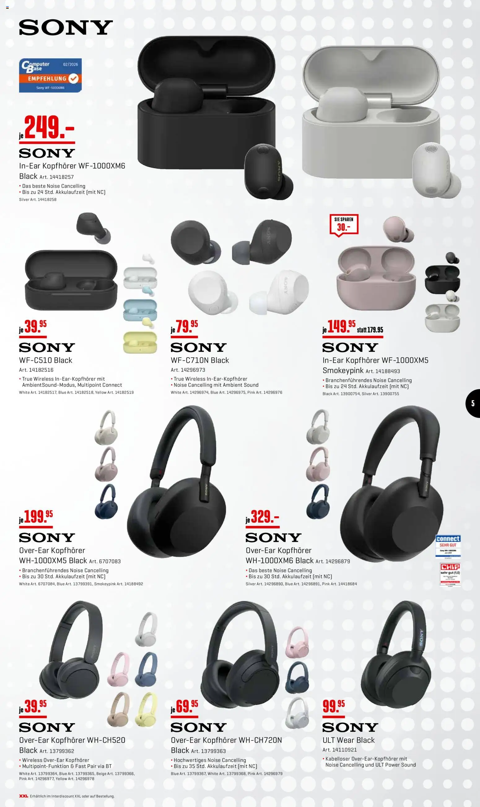 Interdiscount aktionen Wochen Knaller – gültig ab 11.05.2026 | Seite: 5 | Produkte: Computer, Kopfhörer, Sony