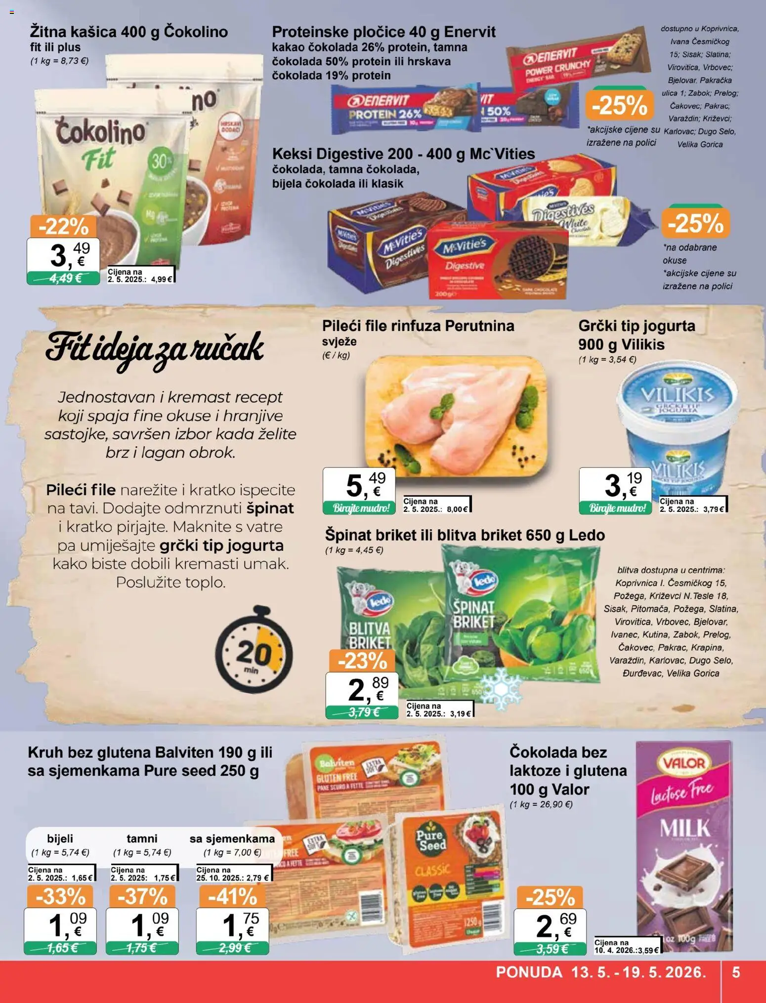 KTC katalog | vrijedi od 13.05.2026 | Stranica: 5 | Proizvodi: Keksi, Pileći file, Čokolada, Ledo