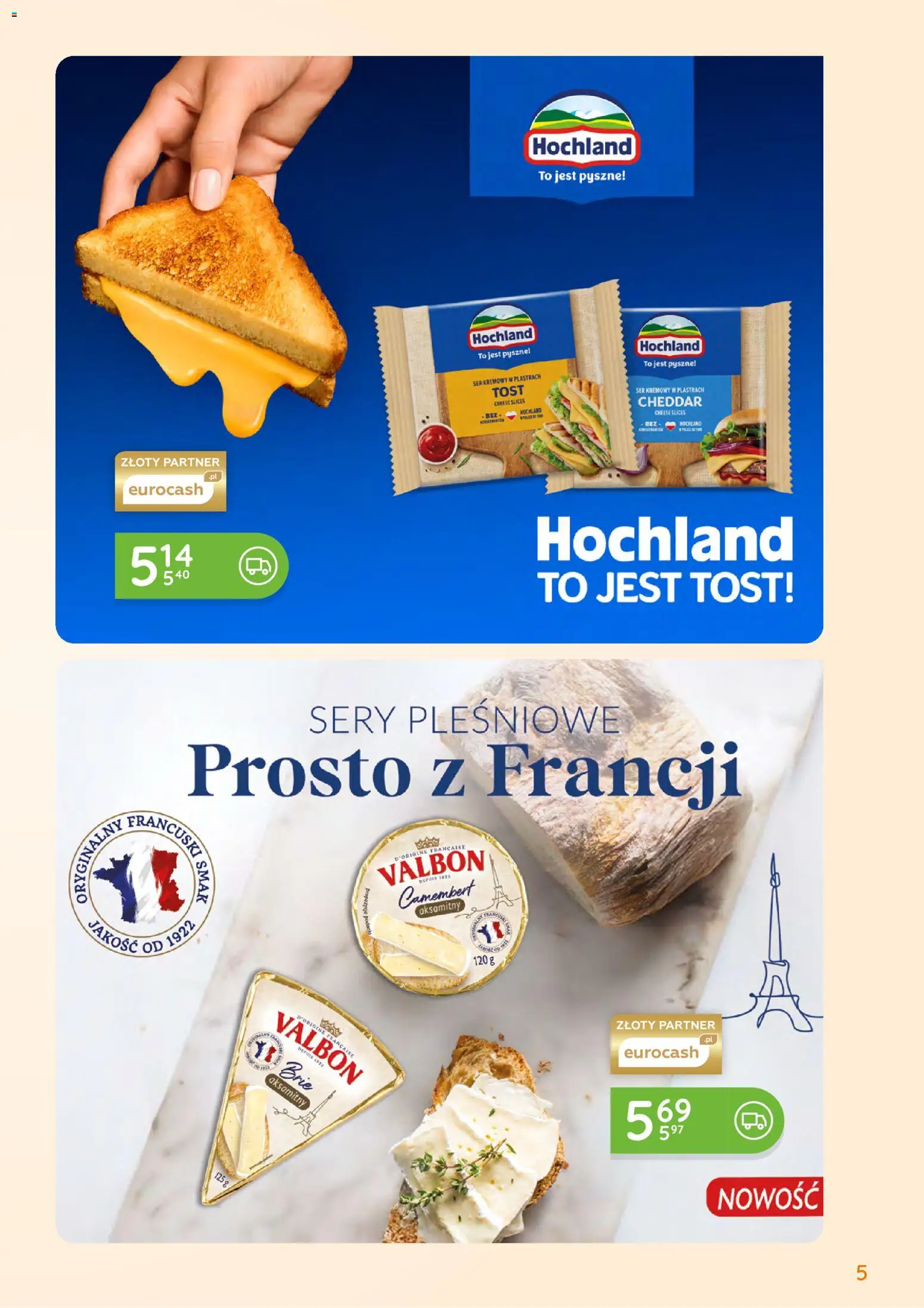 Eurocash gazetka - Oferta Handlowa od 01.06.2026 | Strona: 5 | Produkty: Camembert, Ser, Cheddar, Sery pleśniowe