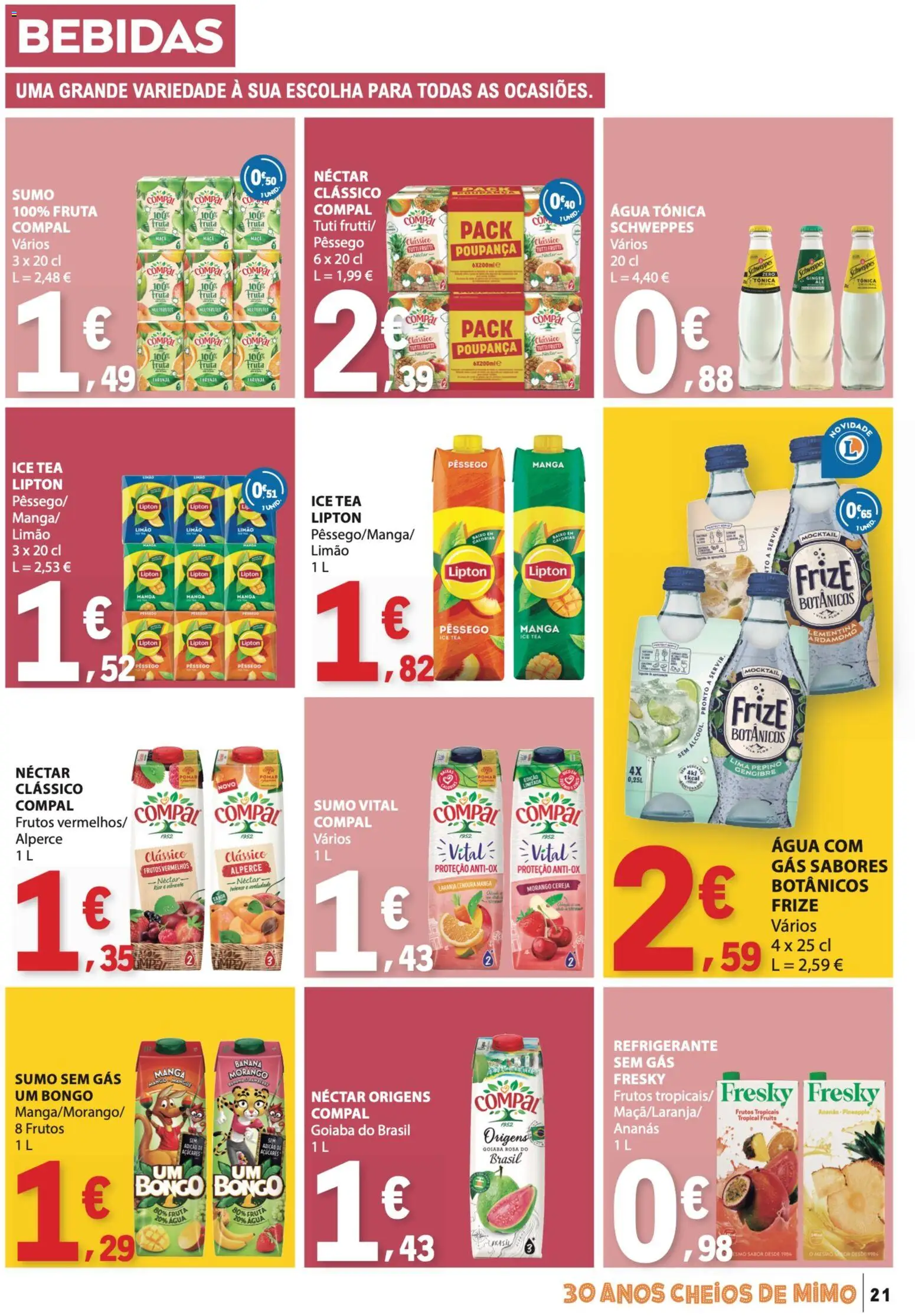 E.Leclerc folheto │ válido de 30.04.2026 | Página: 21 | Produtos: Agua, Refrigerante, Sal, Sumo