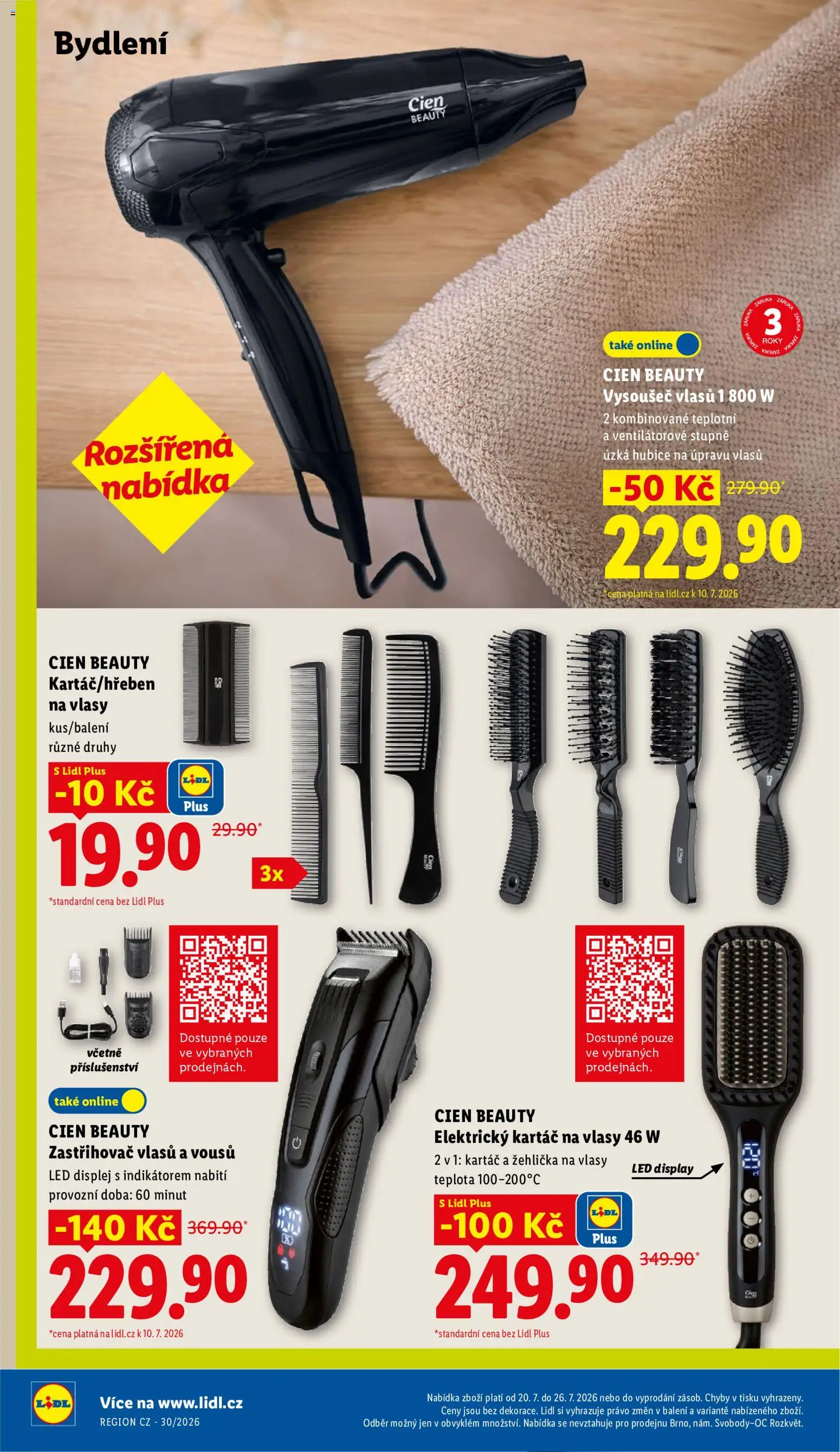 Lidl leták od 20.07.2026 | Strana: 36 | Produkty: Zastřihovač vlasů, Cien, Žehlička, Kartáč