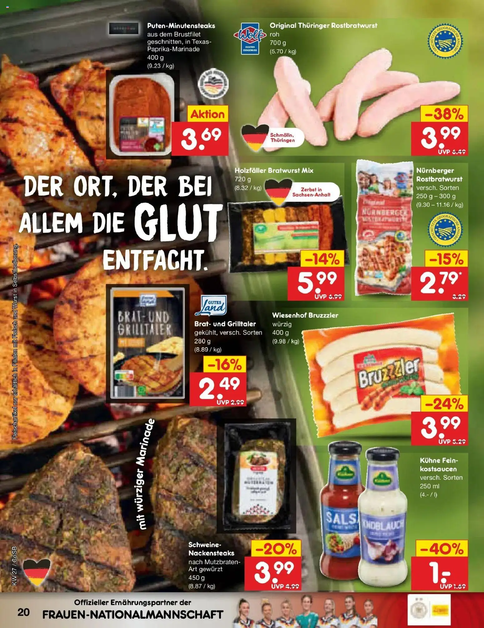 Netto Marken-Discount Prospekt Bitterfeld-Wolfen – gültig ab 29.06.2026 | Seite: 30 | Produkte: Nackensteaks, Bratwurst, Wurst, Fleisch