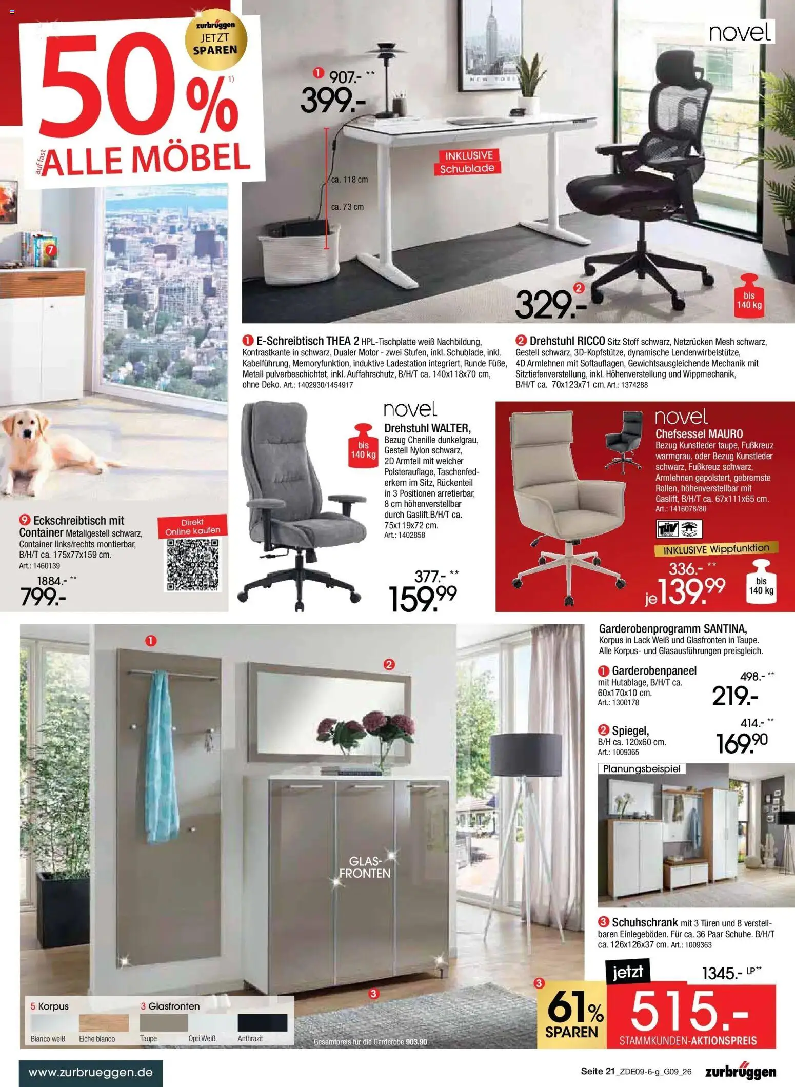 Zurbrüggen Prime Shopping week – gültig ab 12.09.2026 | Seite: 27 | Produkte: Chefsessel