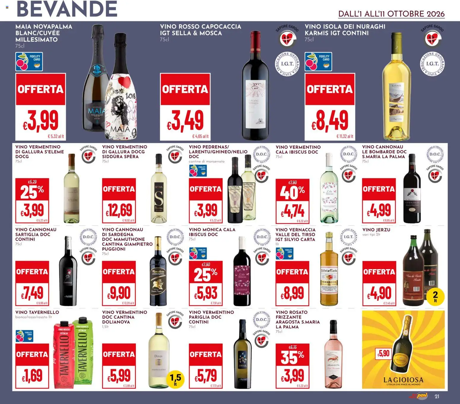 Volantino Pan del 01/10/2026 | Pagina: 21 | Prodotti: Vino rosato, Bevande, Vino, Vino rosso