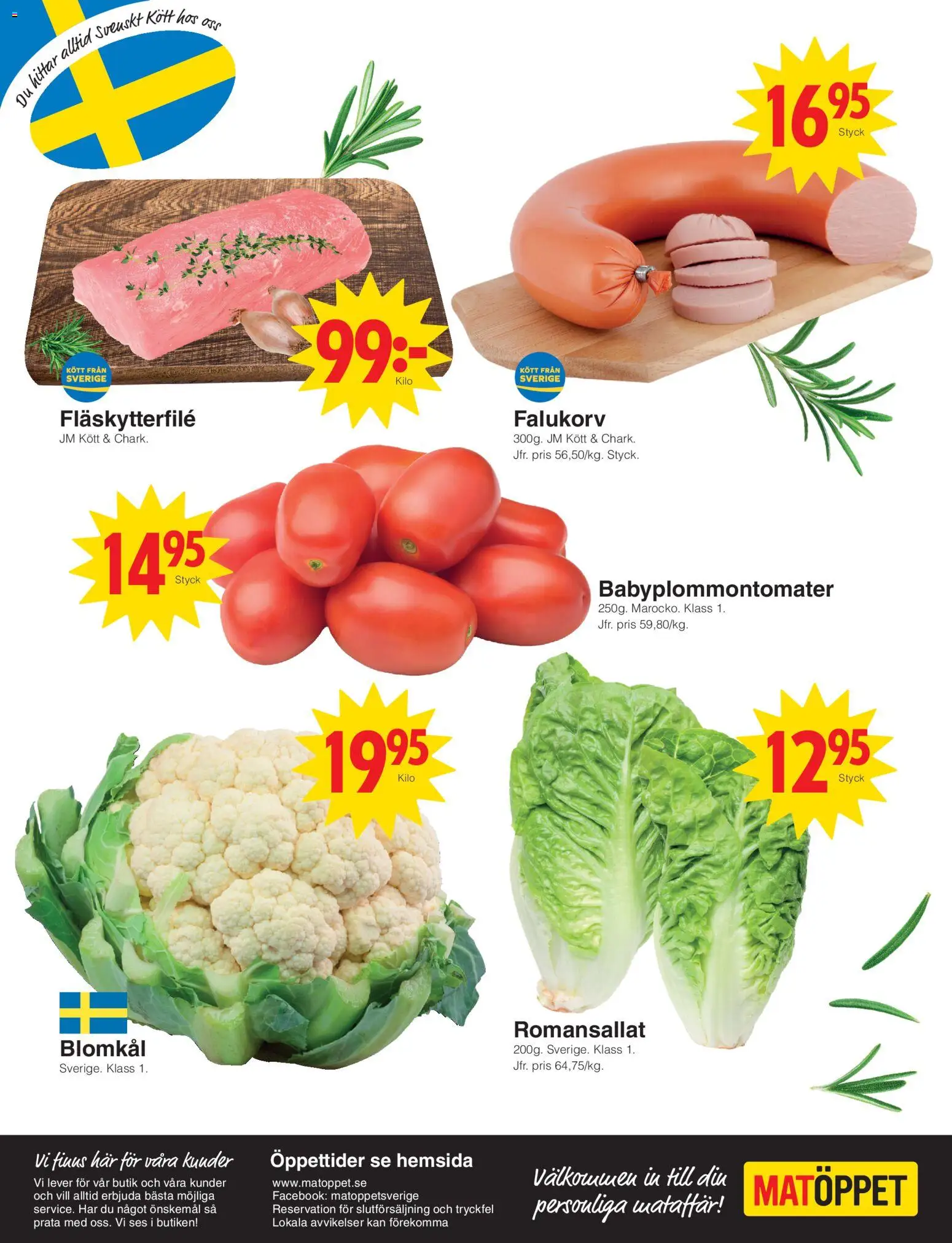 Matöppet reklamblad aktuell från 24/08/2026 | Sida: 4 | Produkter: Falukorv, Fläskytterfilé, Blomkål, Lever
