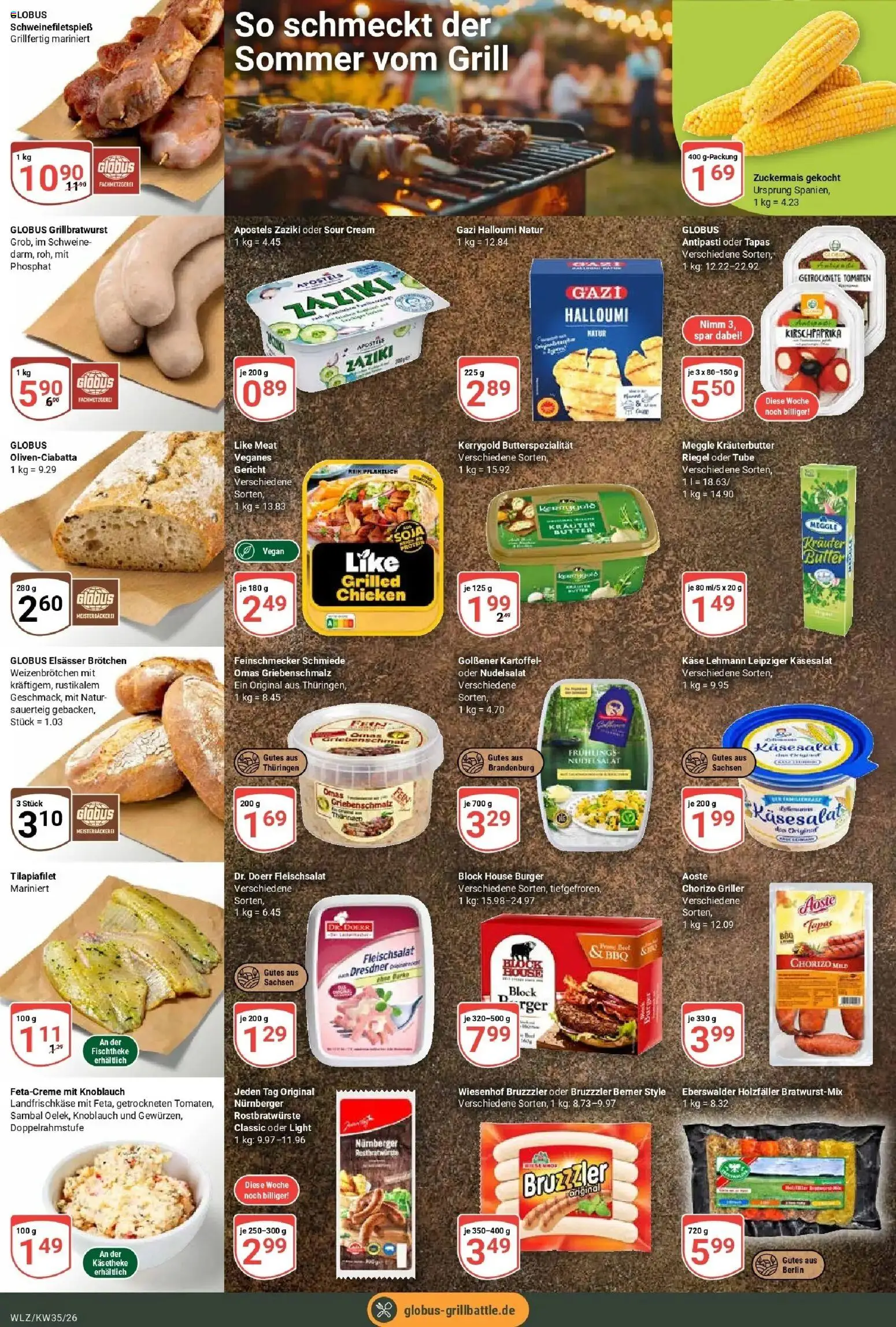 Globus Prospekt Weischlitz (ab 24.08.2026) » Angebote online | Seite: 12 | Produkte: Grill, Butter, Burger, Like meat