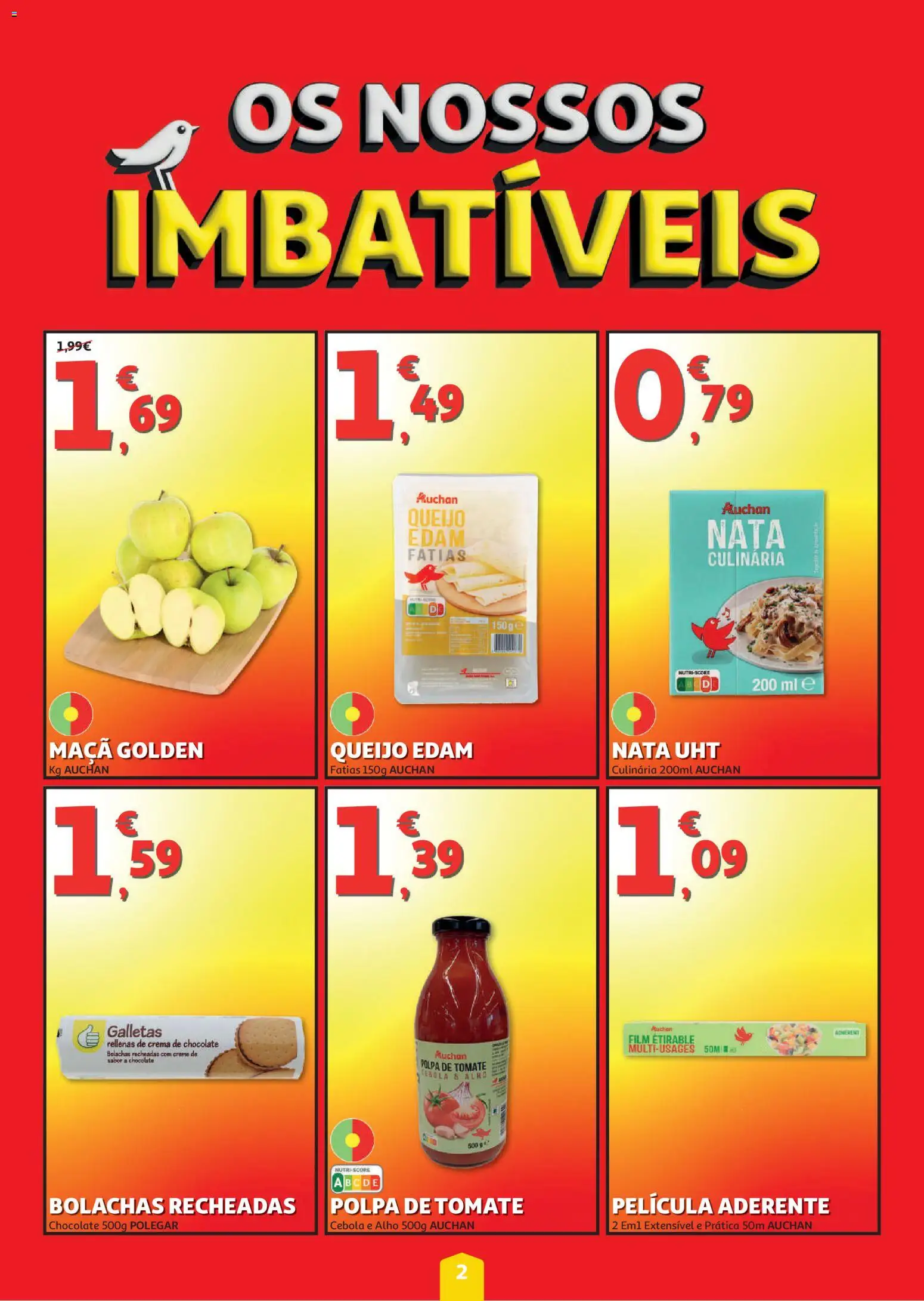 Auchan folheto │ válido de 30/07/2026 | Página: 2 | Produtos: Cebola, Queijo, Tomate, Creme