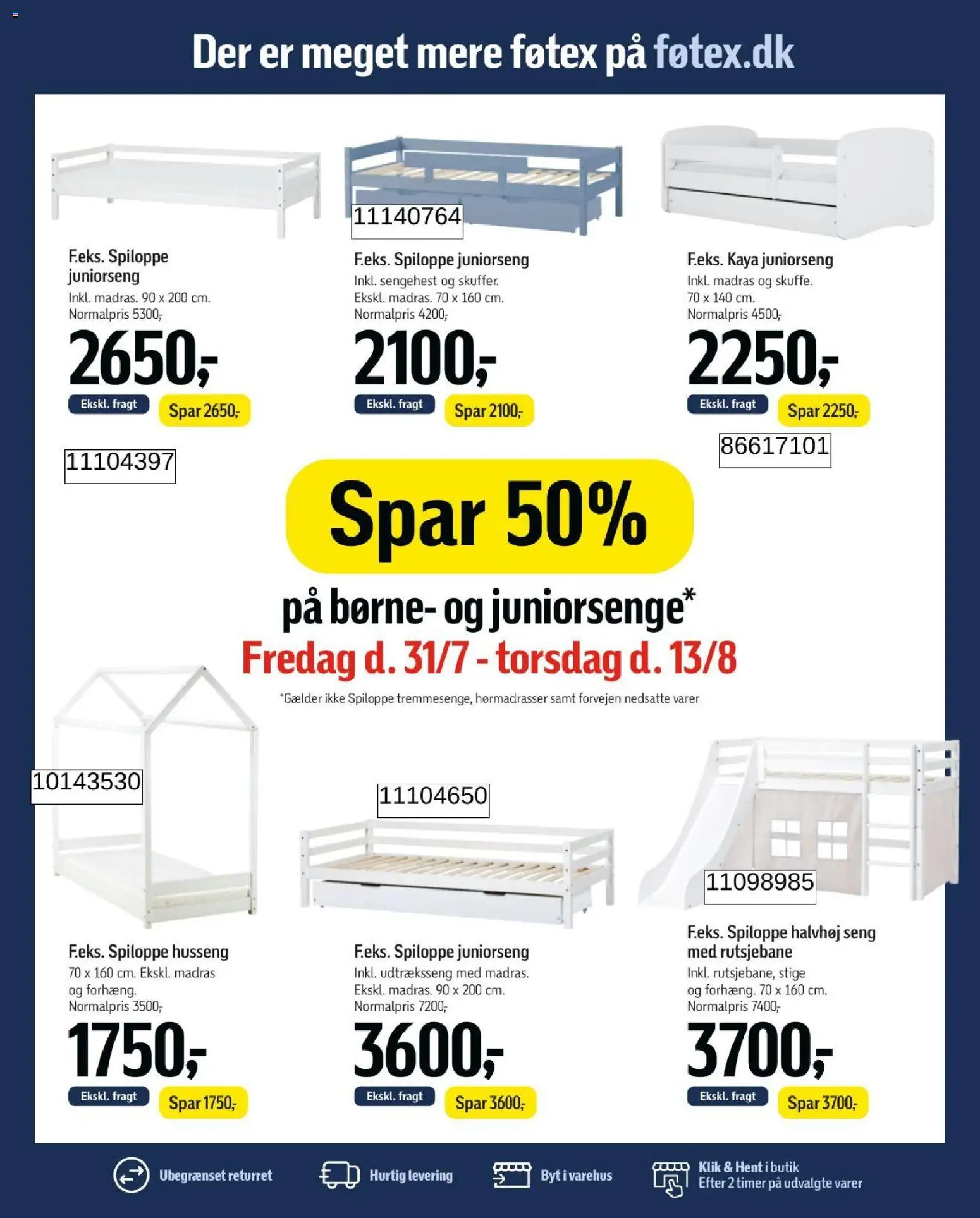Føtex tilbudsavis – gyldig fra 31/07/2026 | Side: 56 | Produkter: Seng, Madras