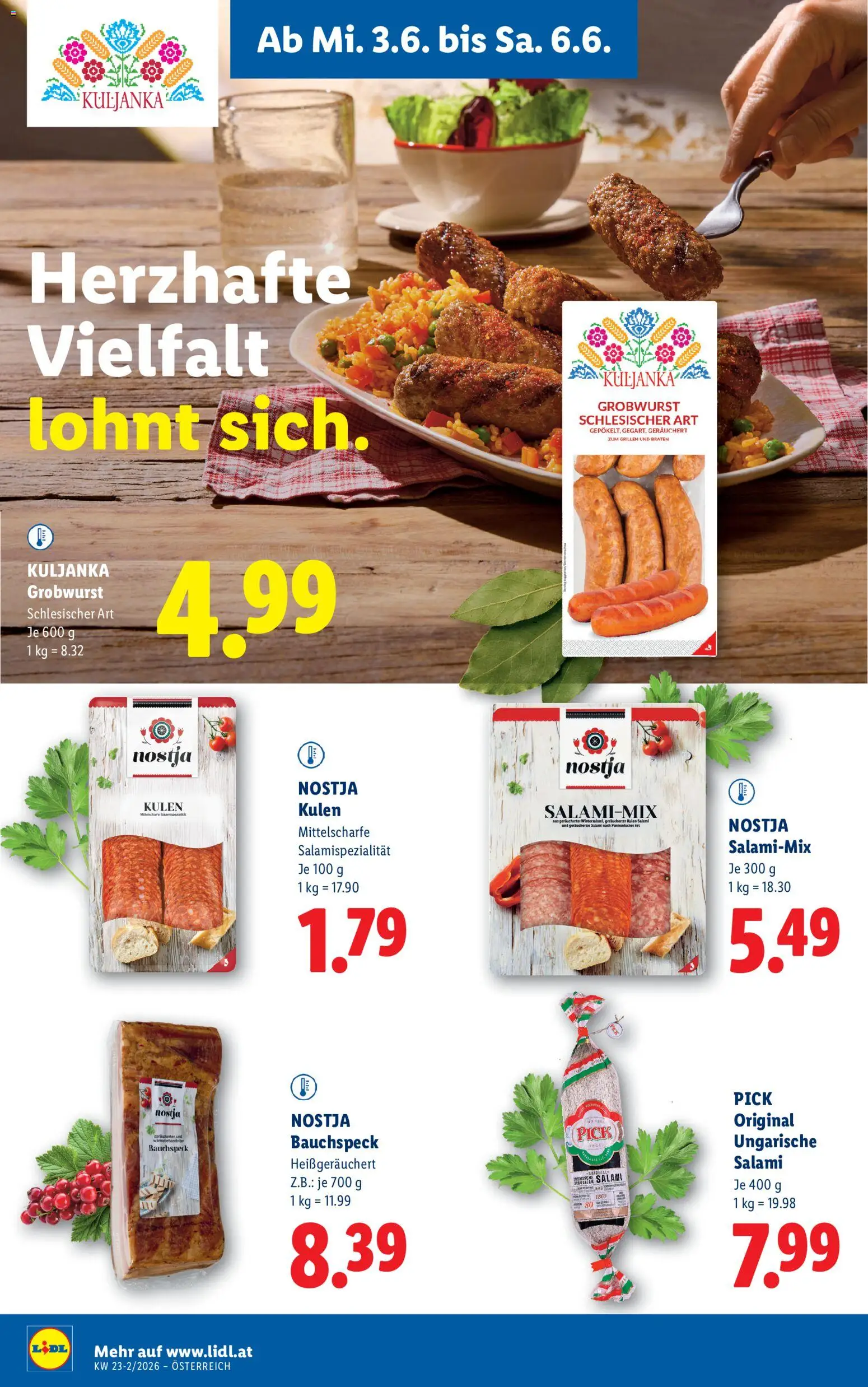 Lidl Flugblatt - Altenmarkt im Pongau, St. Johann im Pongau, Zell am See gültig ab 03.06.2026 | Seite: 18 | Produkte: Salami