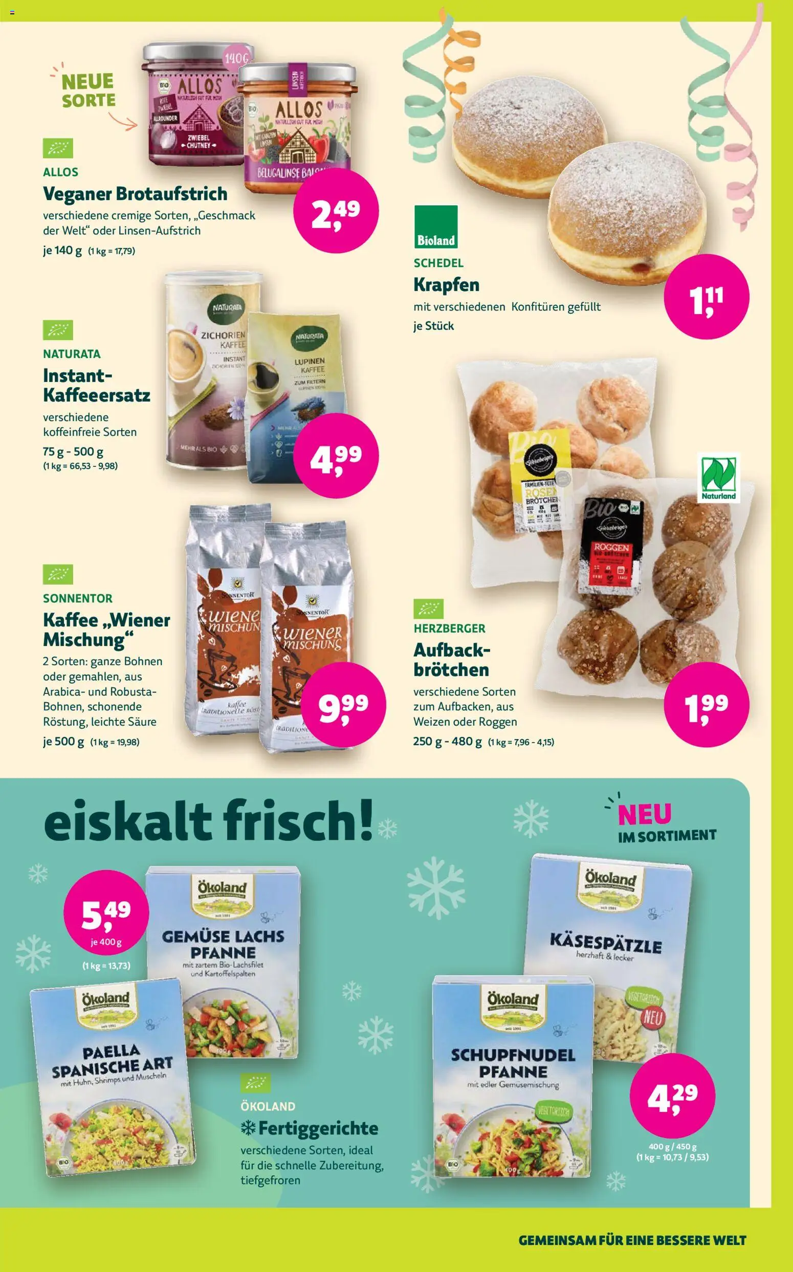 BioMarkt Prospekt – gültig ab 04.11.2026 | Seite: 11 | Produkte: Kaffee, Krapfen, Lachs, Fertiggerichte