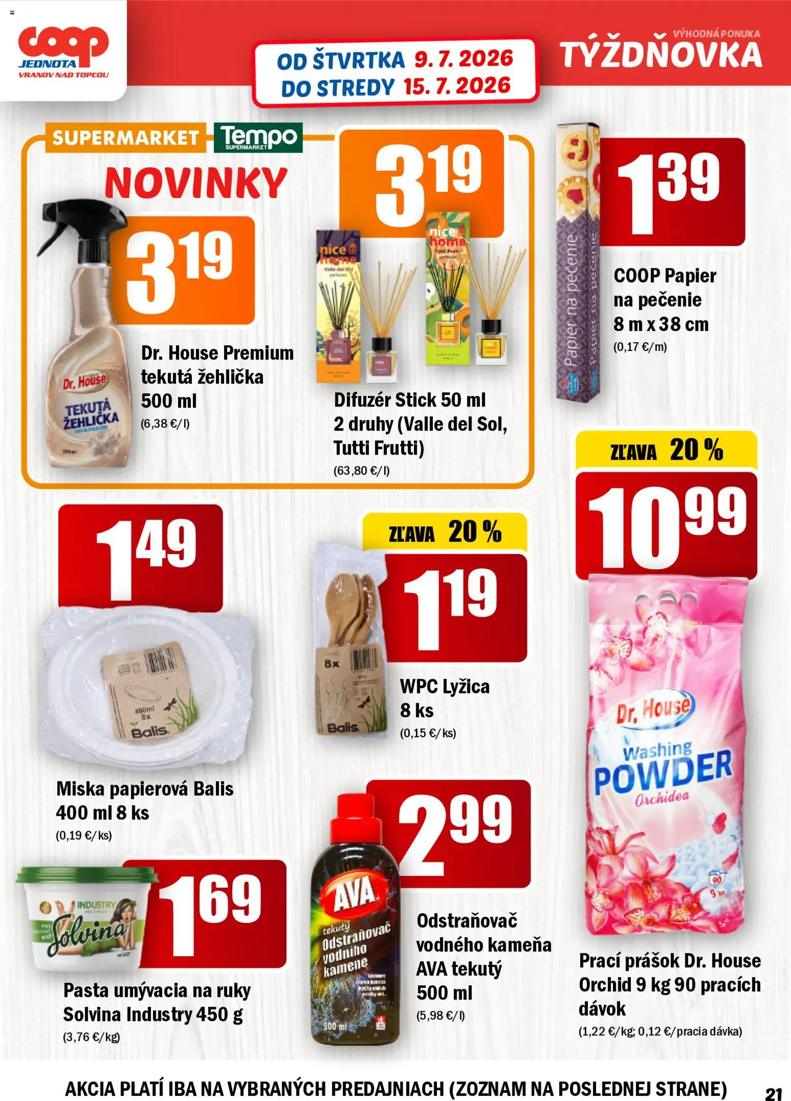 Nové COOP Jednota akcie – leták je platný od 09.07.2026 | Strana: 21