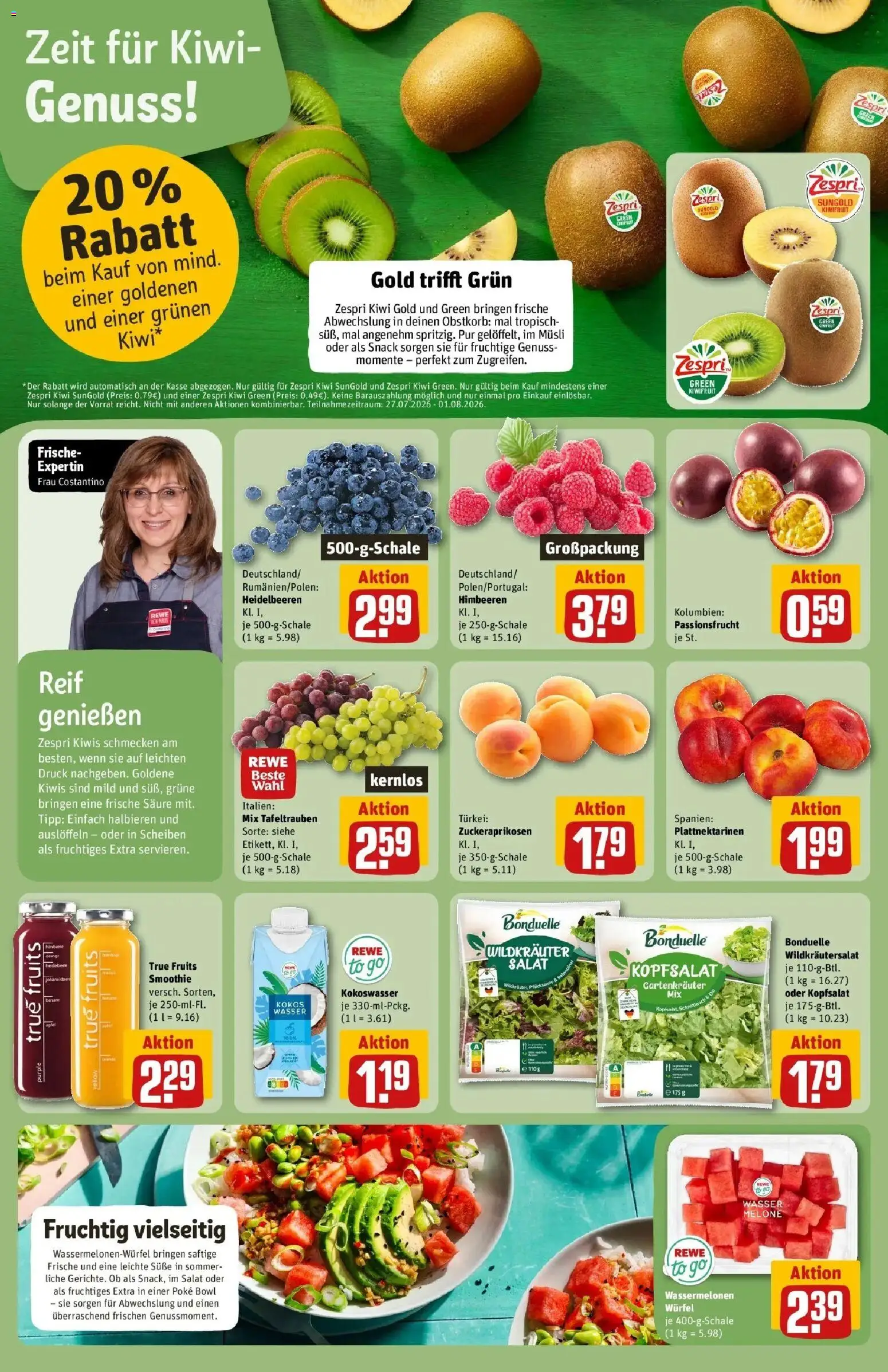 Rewe Prospekt Diez – gültig ab 27.07.2026 | Seite: 6 | Produkte: Himbeeren, Wasser, Himbeere, Salat