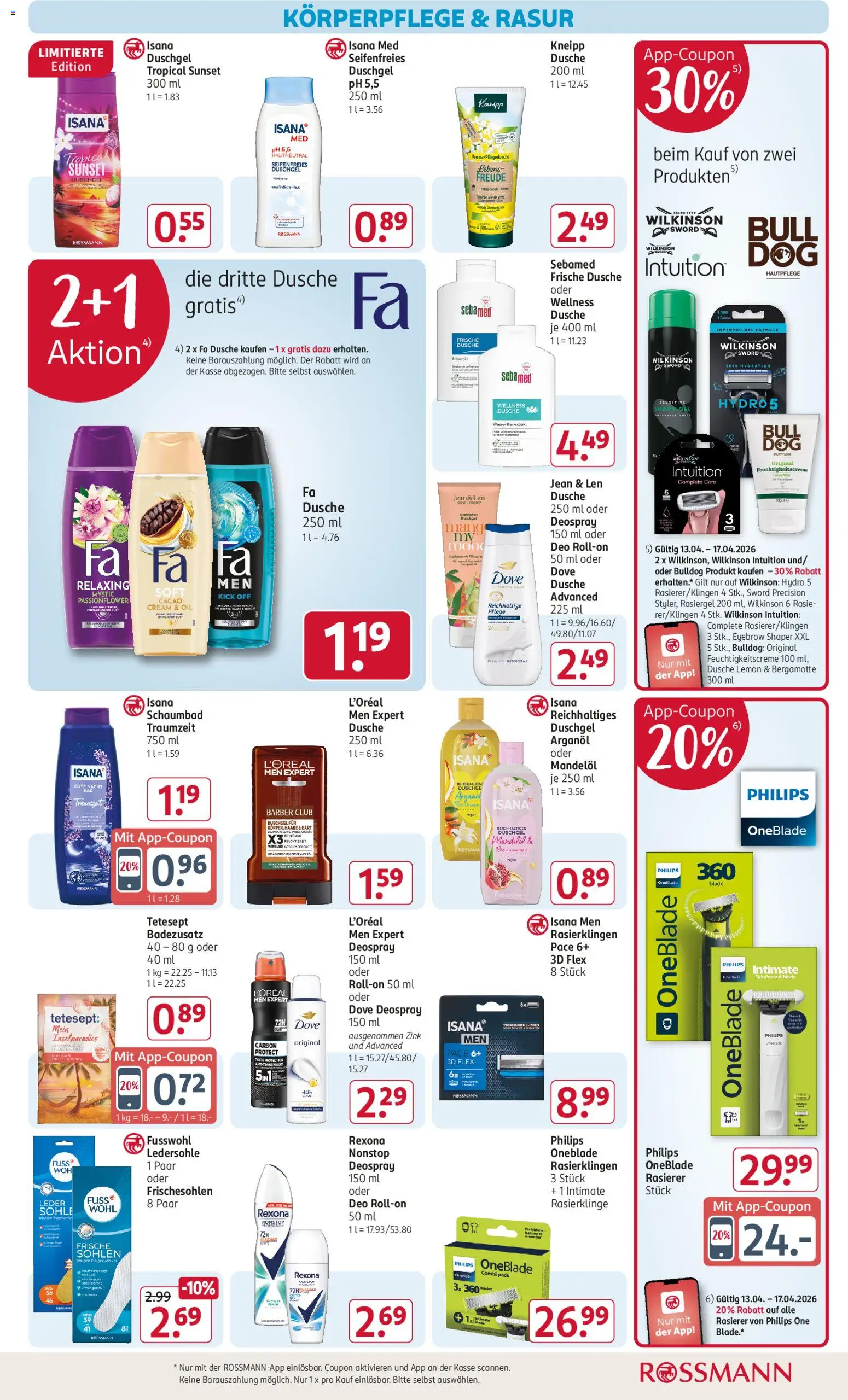 Rossmann Prospekt 	 – gültig ab 13.04.2026 | Seite: 9 | Produkte: Philips, Deodorant, Shower Gel, Deo Roll-On