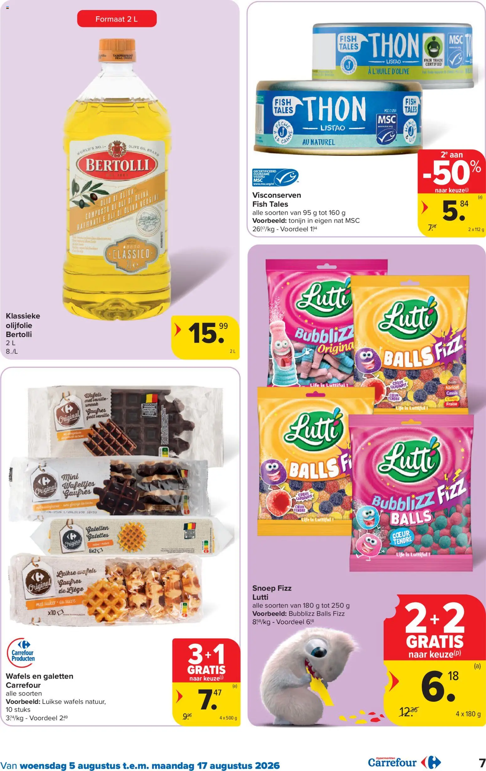 {H1} | Pagina: 7 | Producten: Olijfolie, Cassis, Wafels, Snoep