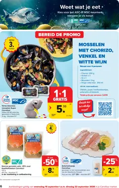 MOSSSELEN MET CHORIZO, VENKEL EN WITTE WIJN, Recept voor 4 personen - Voorbeeld van een folder van Carrefour, geldig van 16/09/2026 | Pagina: 6