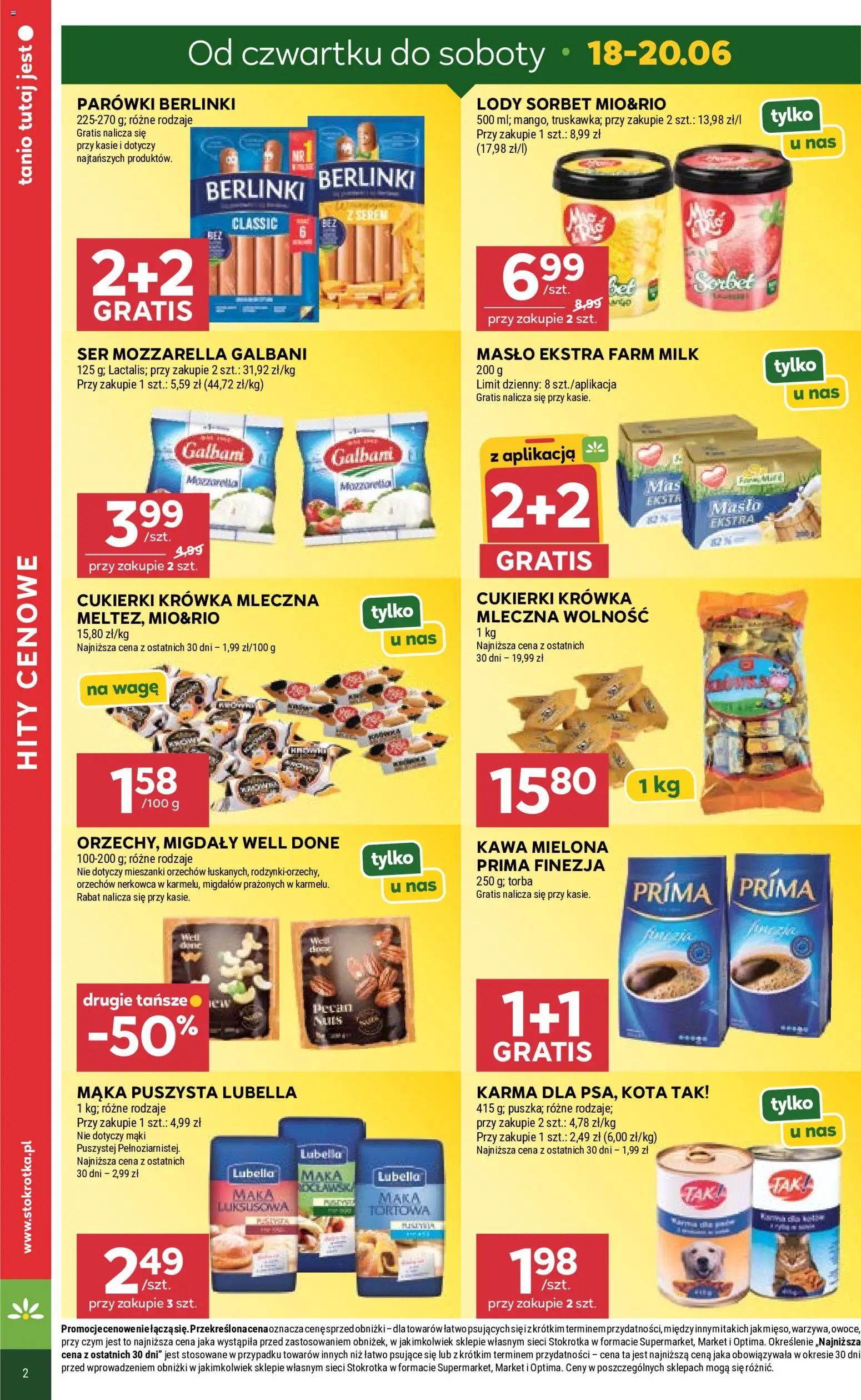 Stokrotka gazetka - Market od 18.06.2026 | Strona: 2 | Produkty: Stokrotka, Sorbet, Lody, Owoce