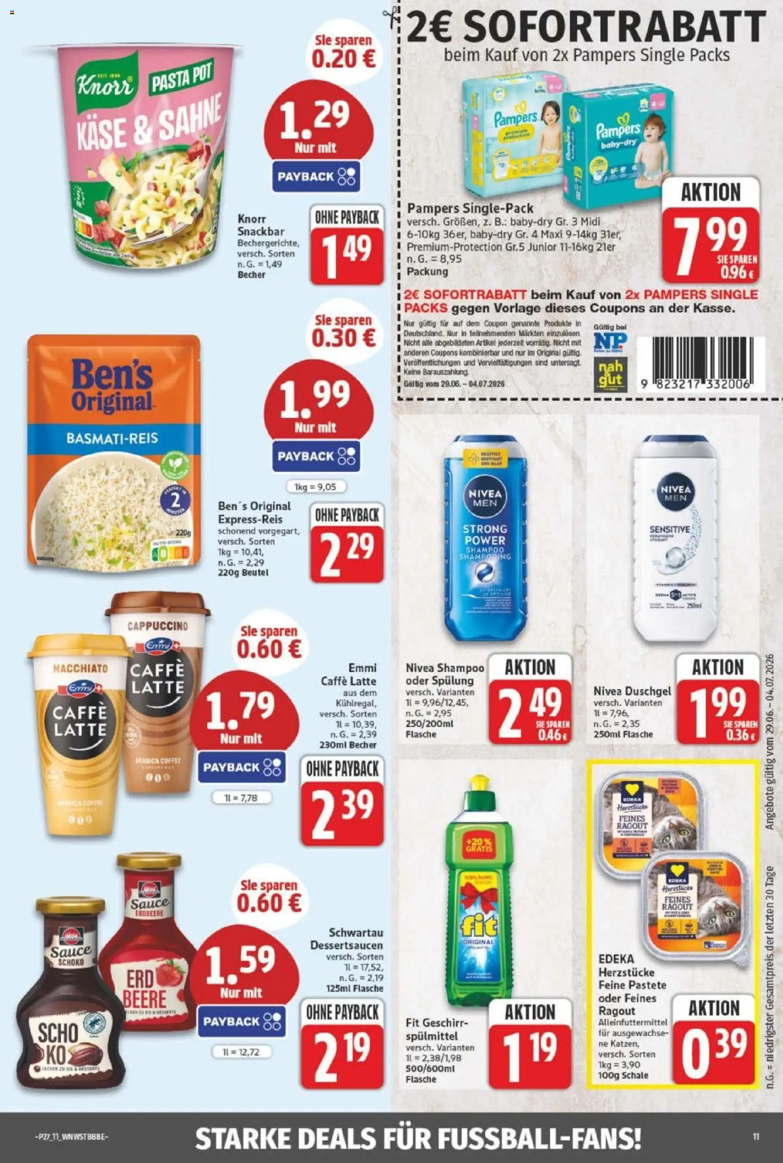 NP Discount Prospekt – gültig ab 29.06.2026 | Seite: 11 | Produkte: Käse, Spülung, Duschgel, Sahne