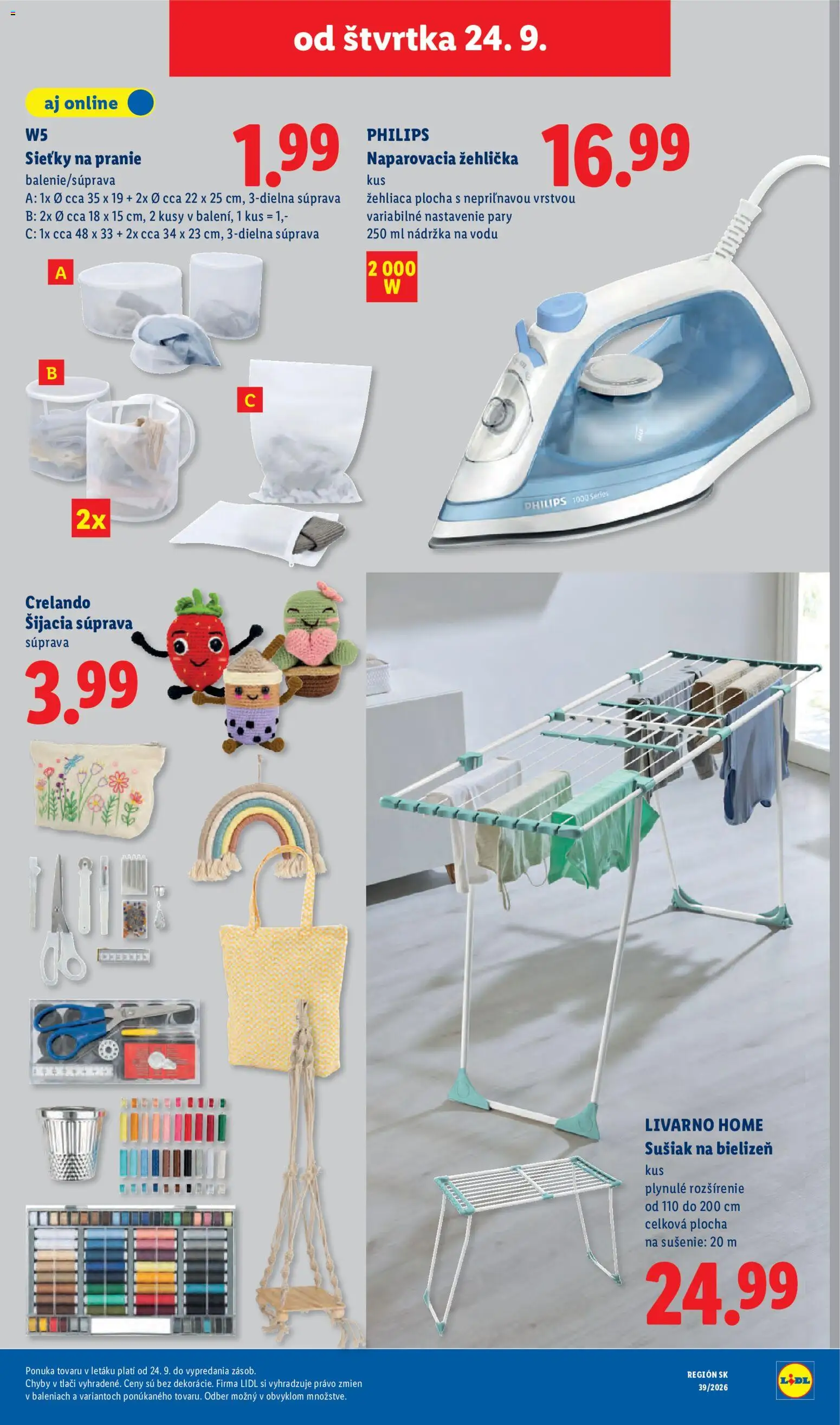 Nové Lidl akcie – leták je platný od 21.09.2026 | Strana: 89 | Produkty: Naparovacia žehlička, Žehlička