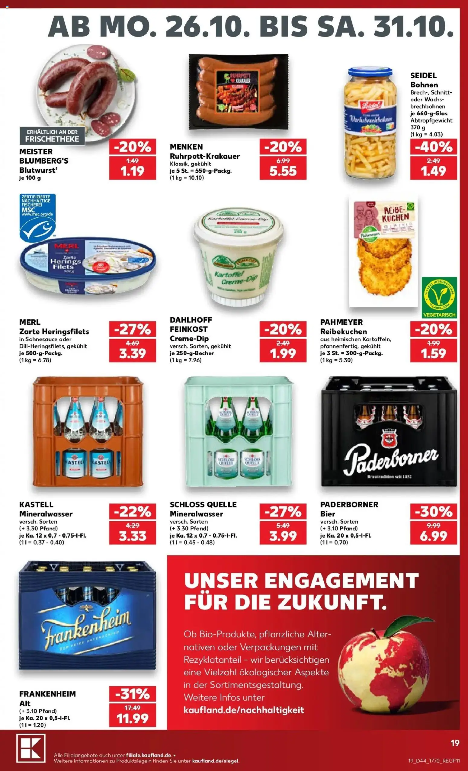 Prospekt Kaufland ab 26.10.2026 » Angebote Online zum Blättern | Seite: 23 | Produkte: Bier, Mineralwasser, Kuchen