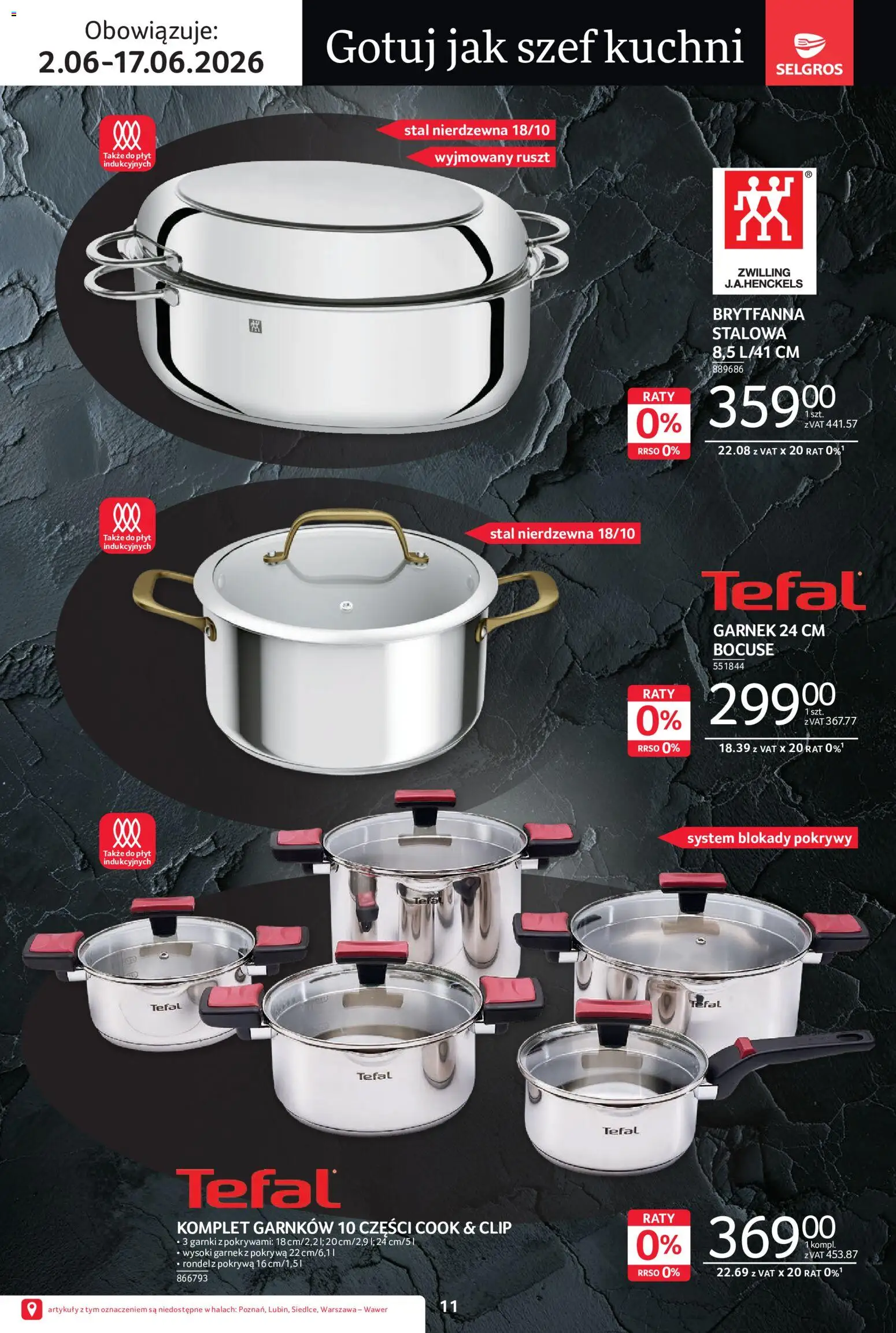 Selgros cash&carry gazetka - Premium od 02.06.2026 | Strona: 11 | Produkty: Garnek, Komplet garnków, Garnki, Tefal