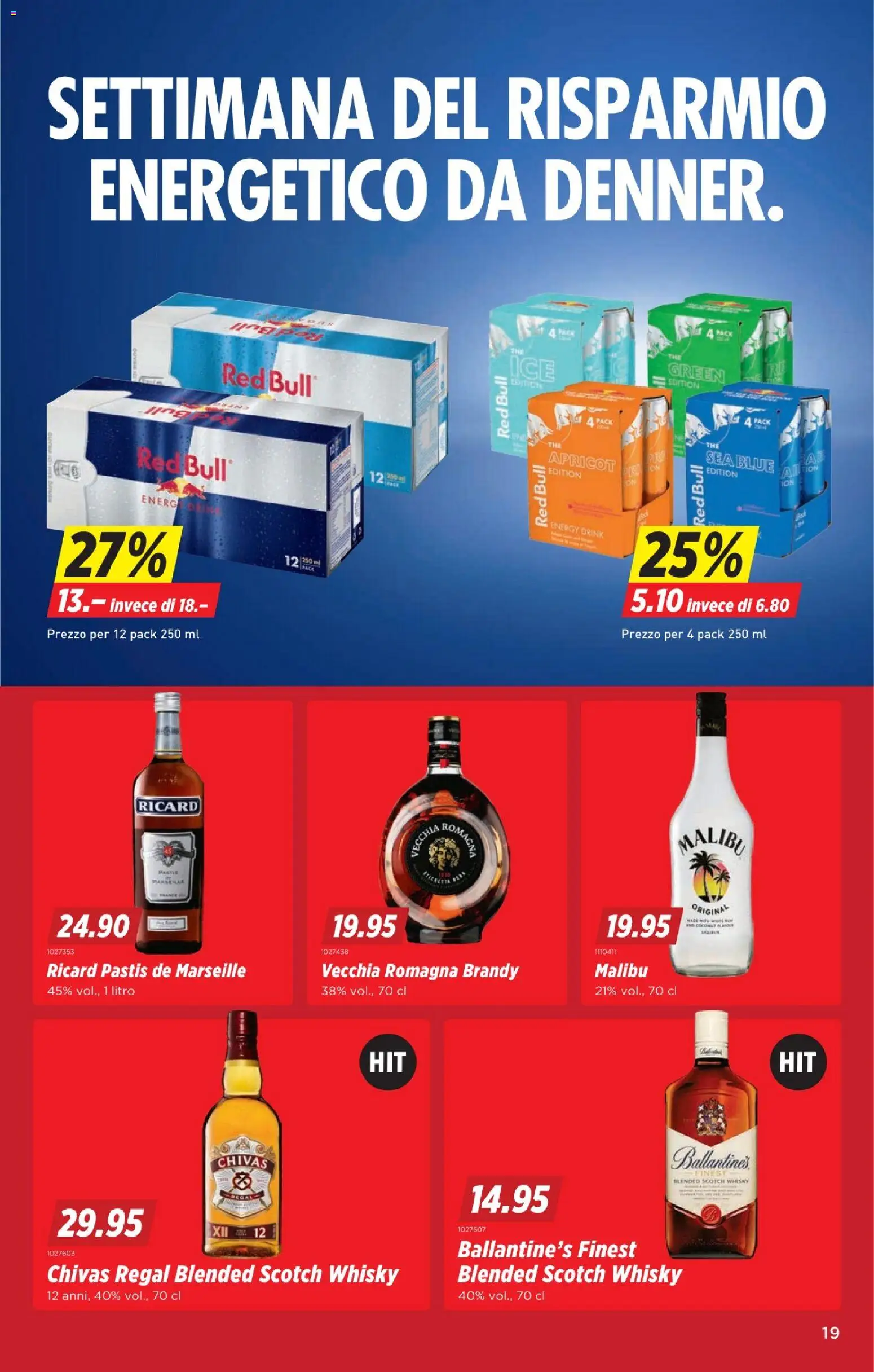 Denner aktionen IT – gültig ab 30.07.2026 | Seite: 19 | Produkte: Regal, Red bull