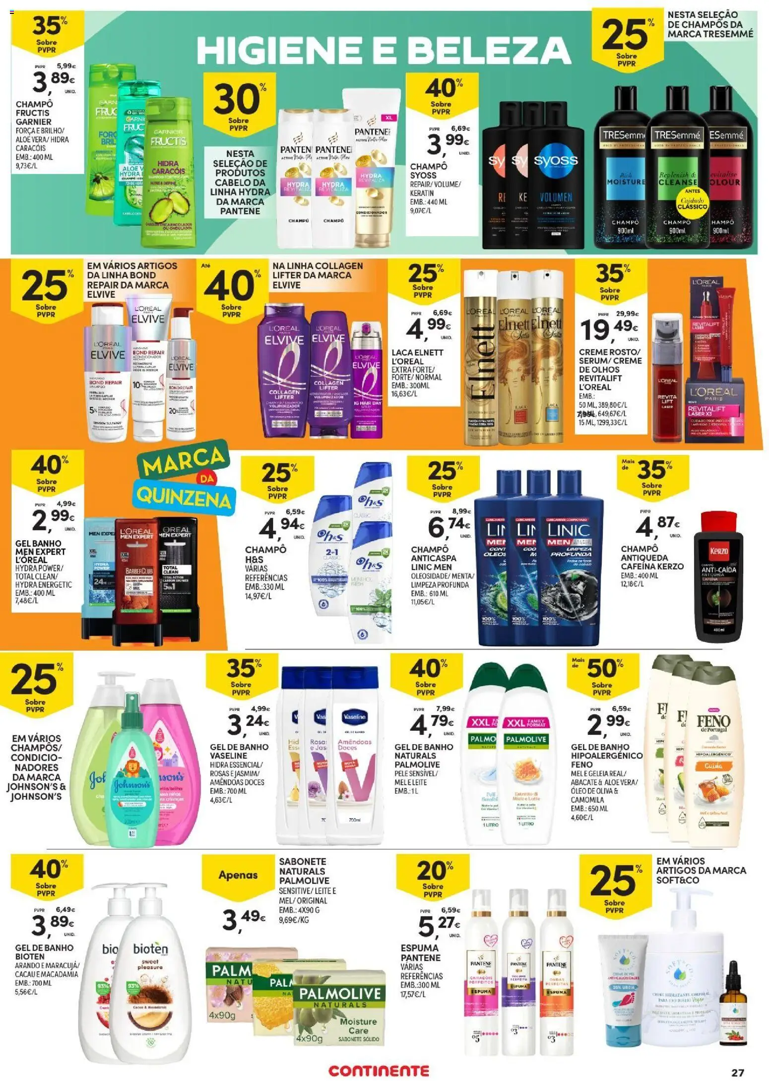 Continente folheto Açores │ válido de 29/10/2026 | Página: 27 | Produtos: Creme hidratante, Condicionador, Cacau, Leite