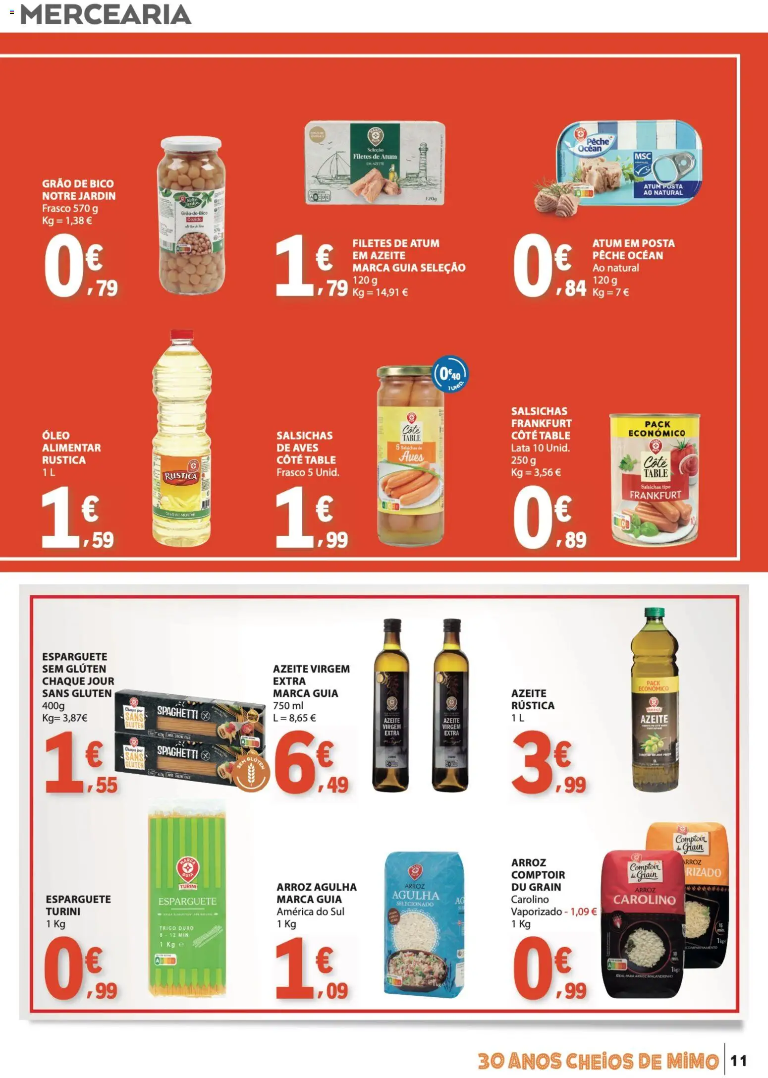 E.Leclerc folheto Especial Marca Guia │ válido de 16.06.2026 | Página: 11 | Produtos: Atum, Esparguete, Óleo, Arroz