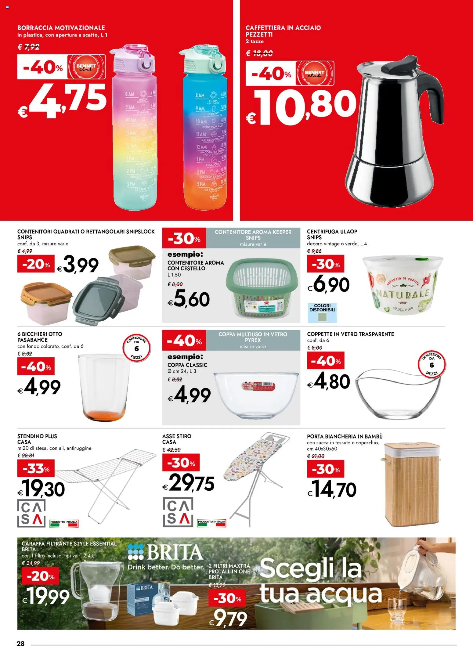 Volantino bennet del 21.05.2026 | Pagina: 28 | Prodotti: Caraffa, Centrifuga, Acqua, Borraccia